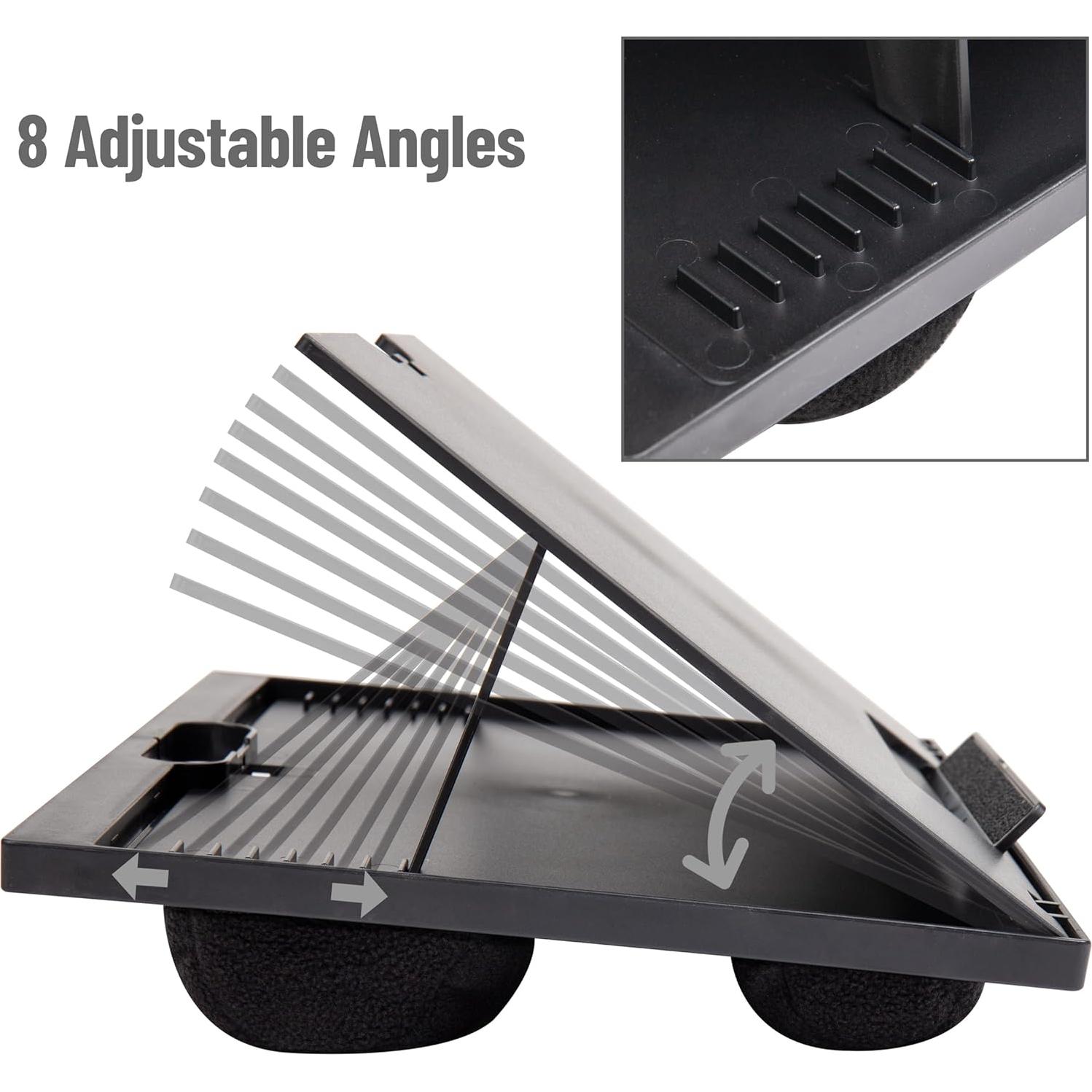 Mesa de escritorio portátil Mind Reader negra, 37.47x27.94cm