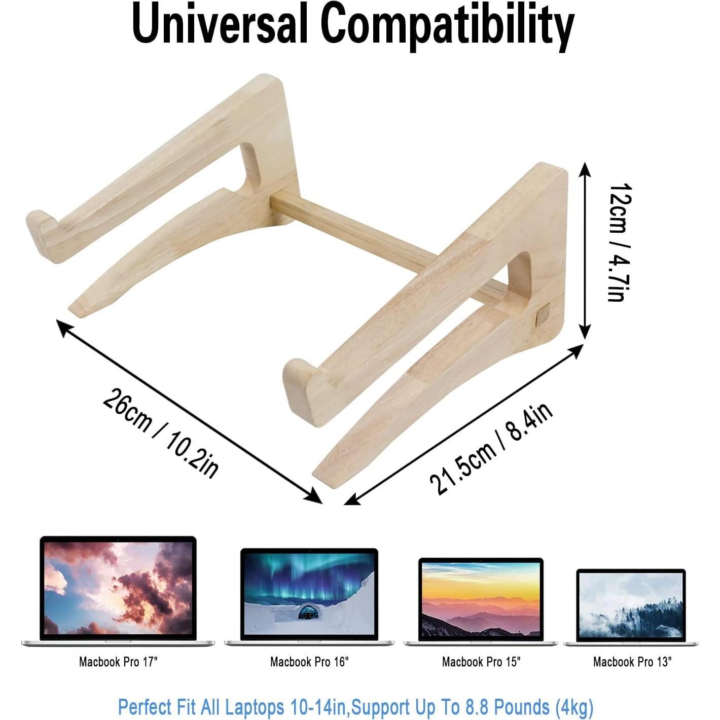 Soporte para Laptop UI U & I de Madera, Compatible 10-15.6"