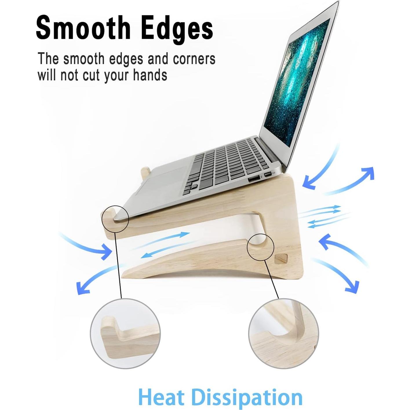 Soporte para Laptop UI U & I de Madera, Compatible 10-15.6"