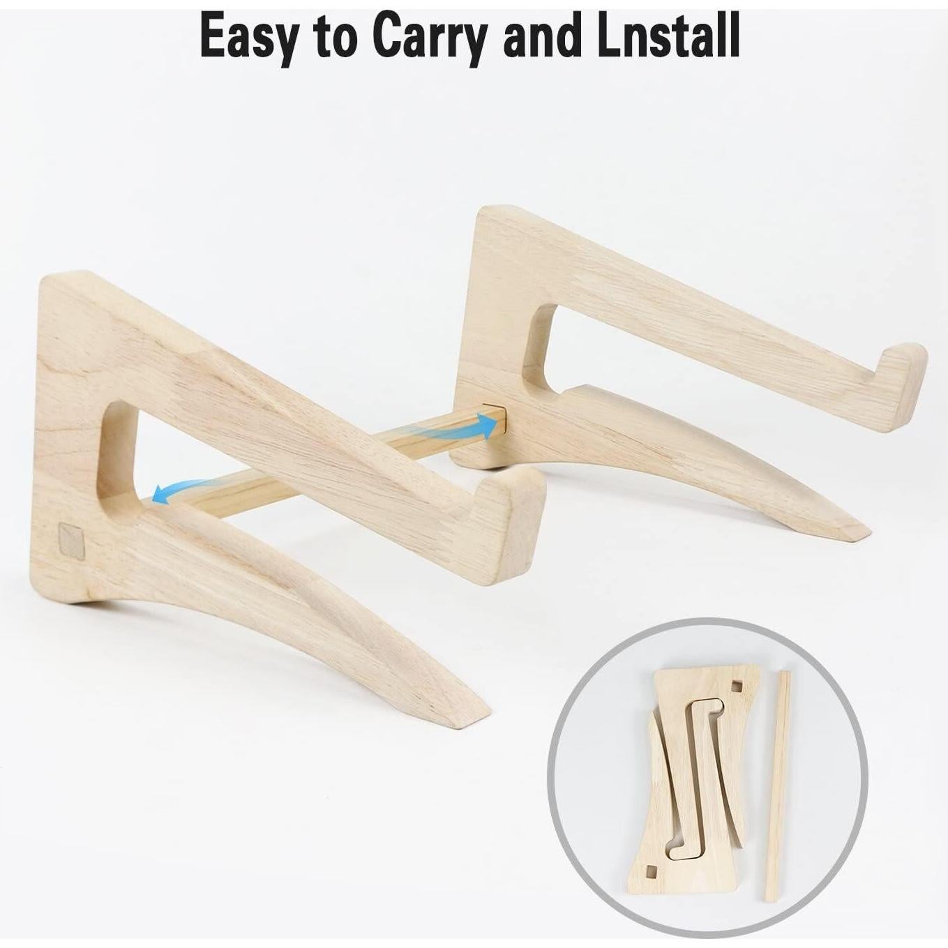 Soporte para Laptop UI U & I de Madera, Compatible 10-15.6"
