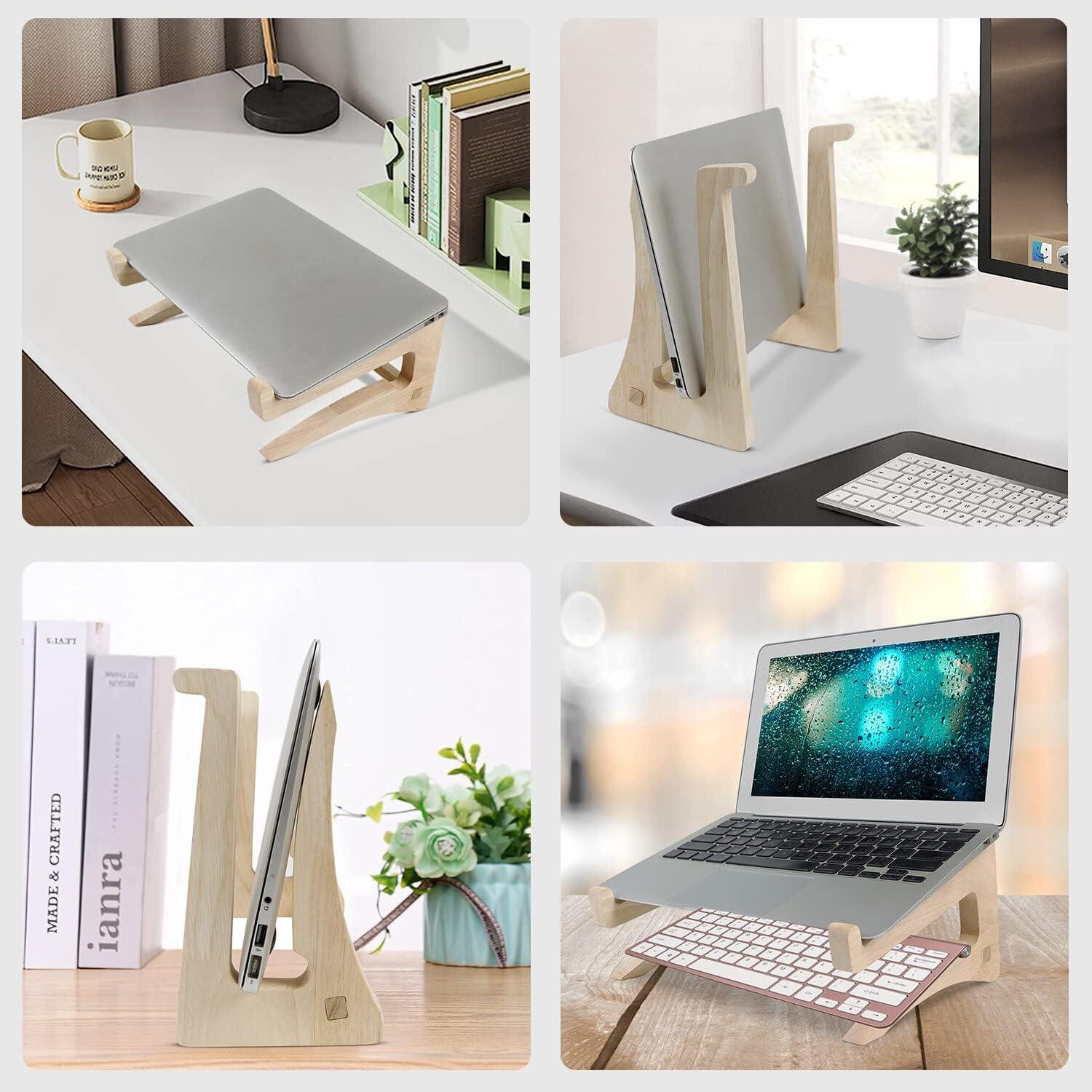 Soporte para Laptop UI U & I de Madera, Compatible 10-15.6"