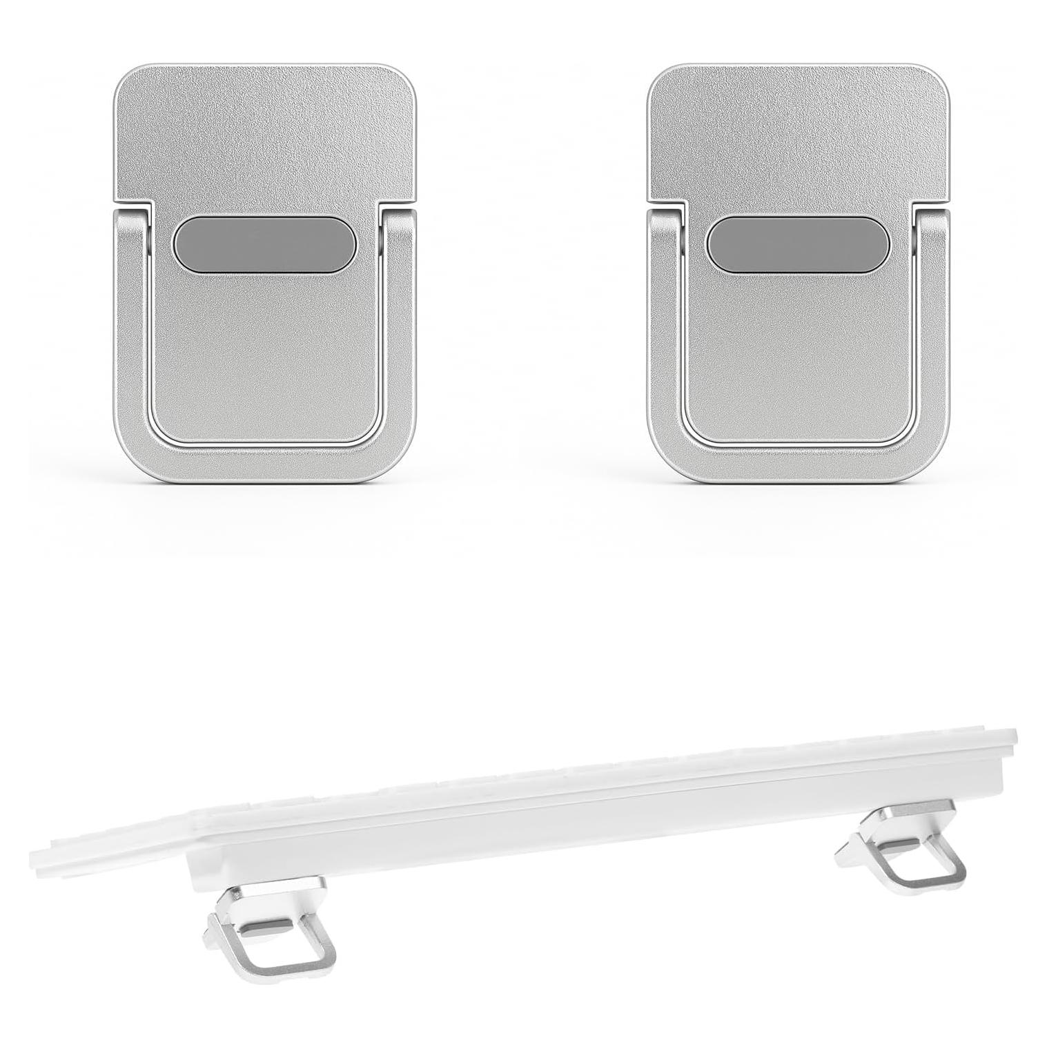 Soporte Elevador de Teclado SynHHergyx 2 Pcs Plata Portátil