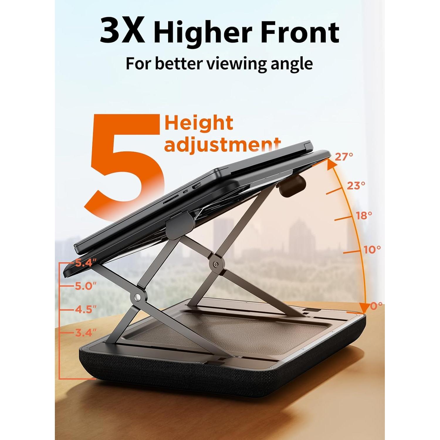 Soporte Ajustable para Laptop SAIJI - Hasta 39.6 cm Negro