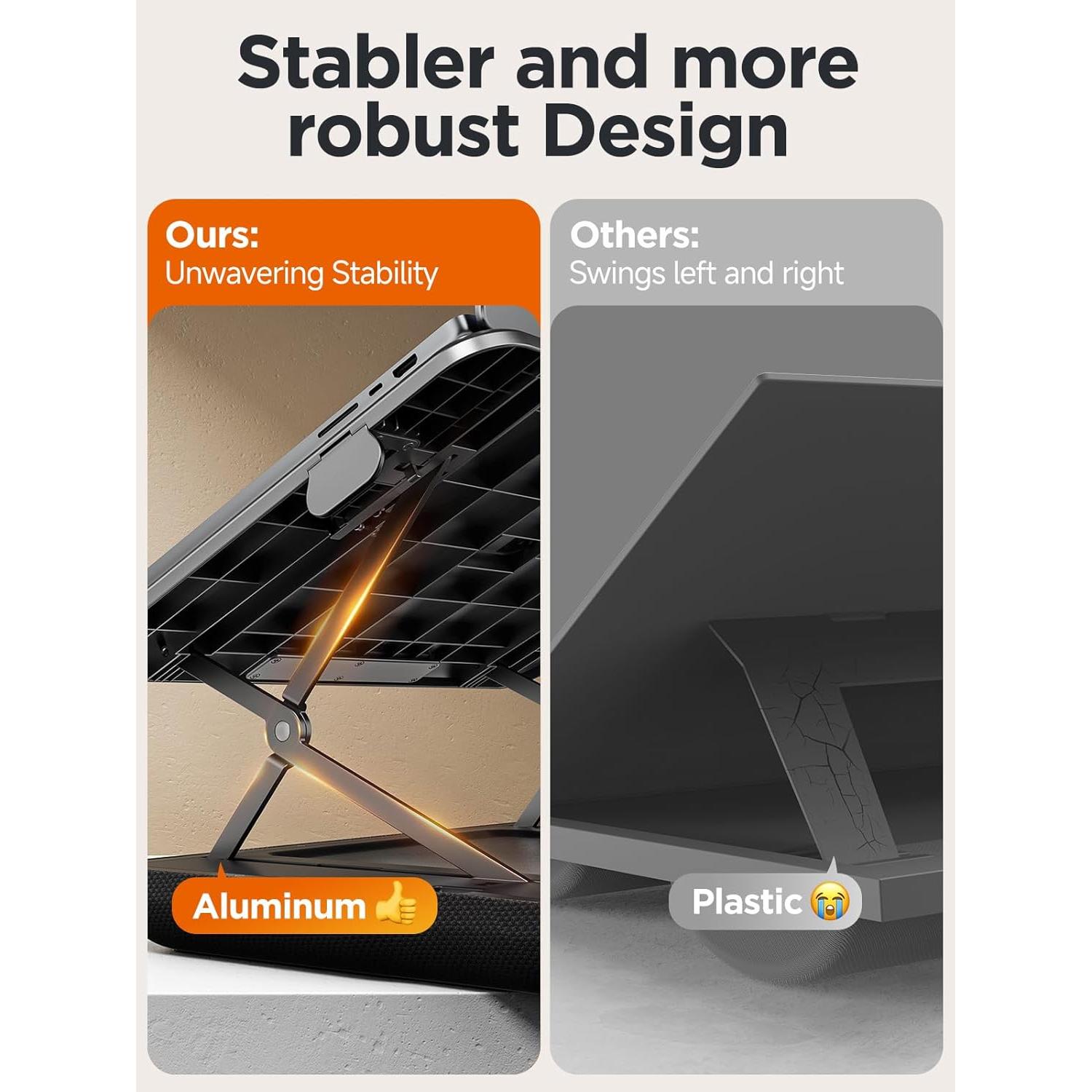 Soporte Ajustable para Laptop SAIJI - Hasta 39.6 cm Negro