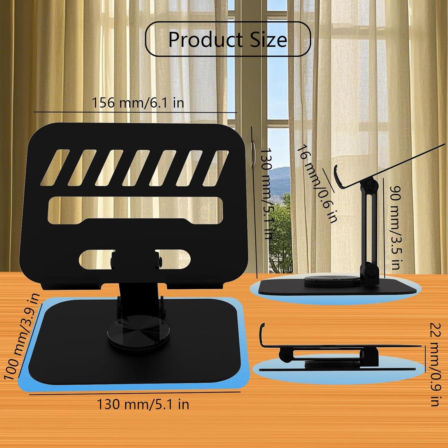 Soporte de Tableta Ajustable TAPMEI Negro 360° para 4-16"