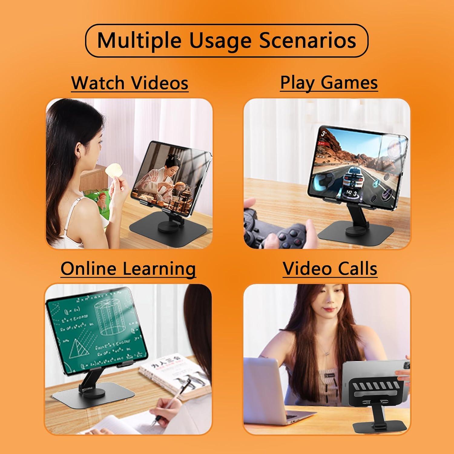 Soporte de Tableta Ajustable TAPMEI Negro 360° para 4-16"