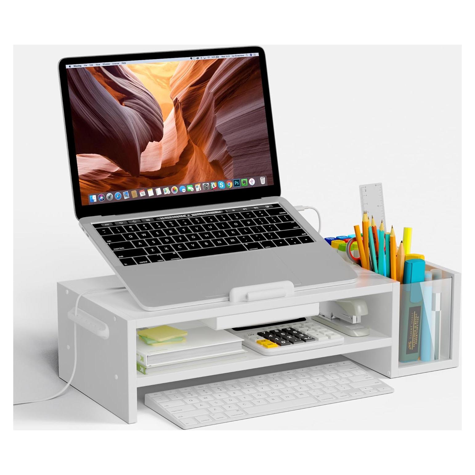 Soporte de Laptop Ajustable AFOOYO Blanco 10-17.3" Ergonómico