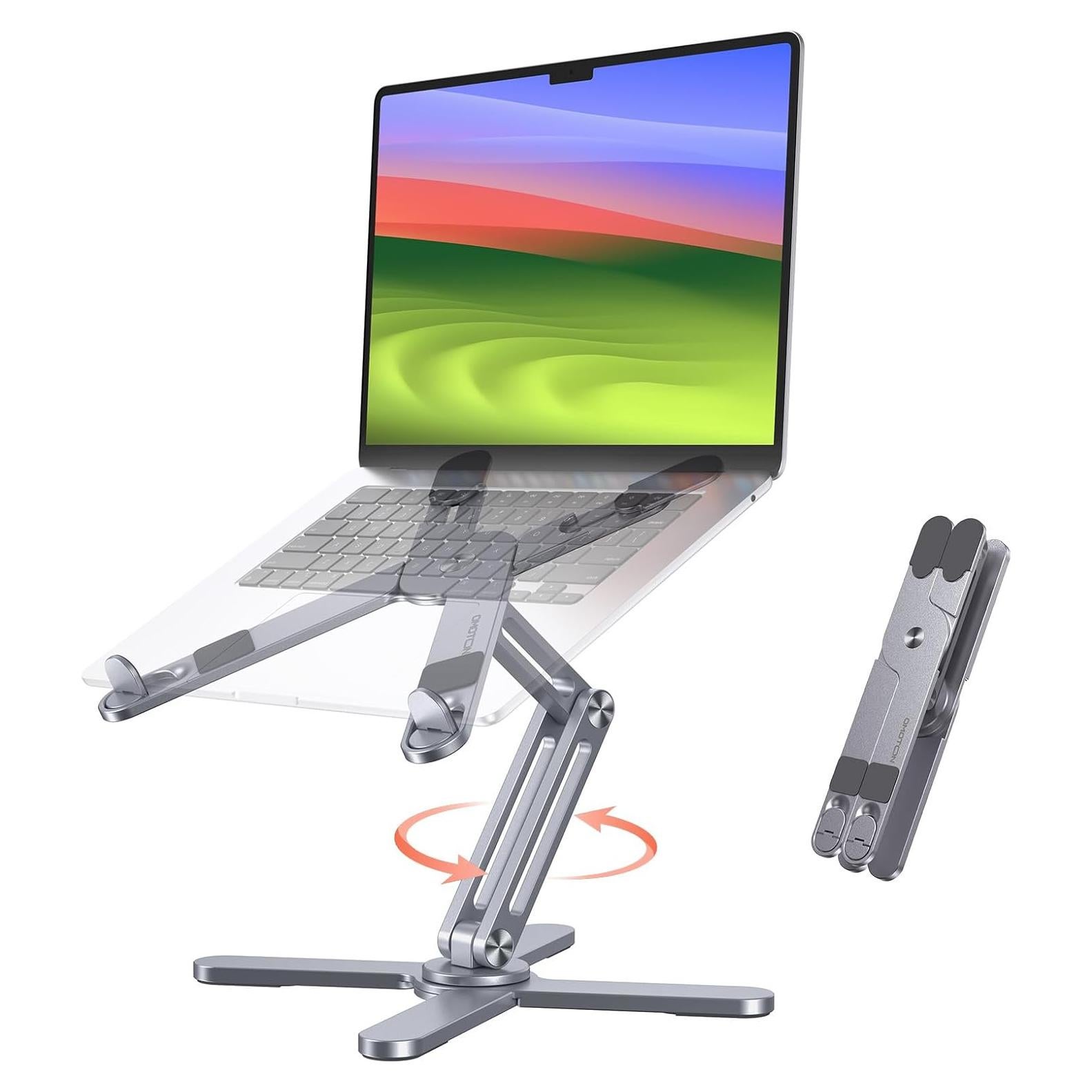 Soporte para Laptop OMOTON Plegable 360° Ajustable Gris
