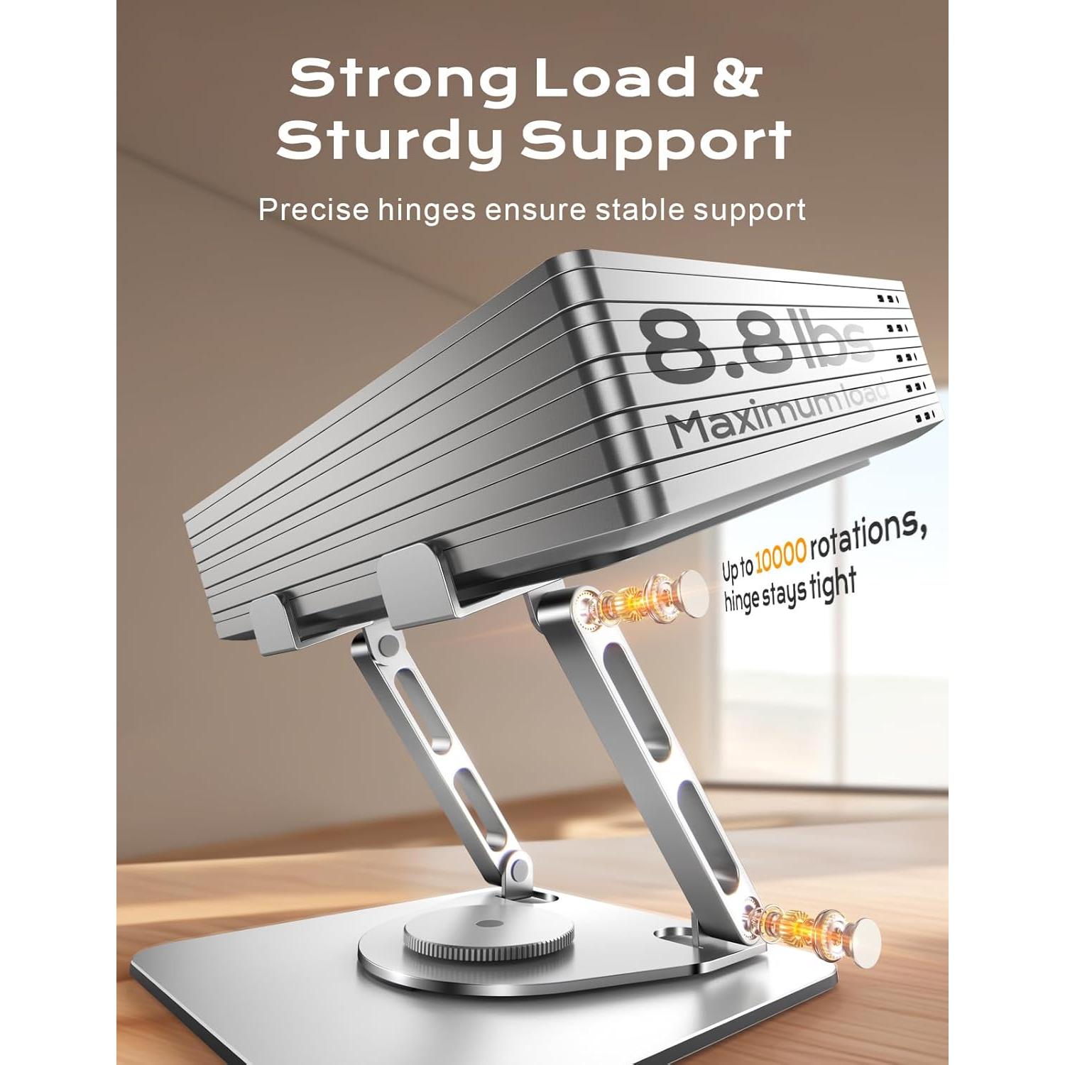 Soporte para Laptop RIWUCT Ergonómico Ajustable 360° Plata