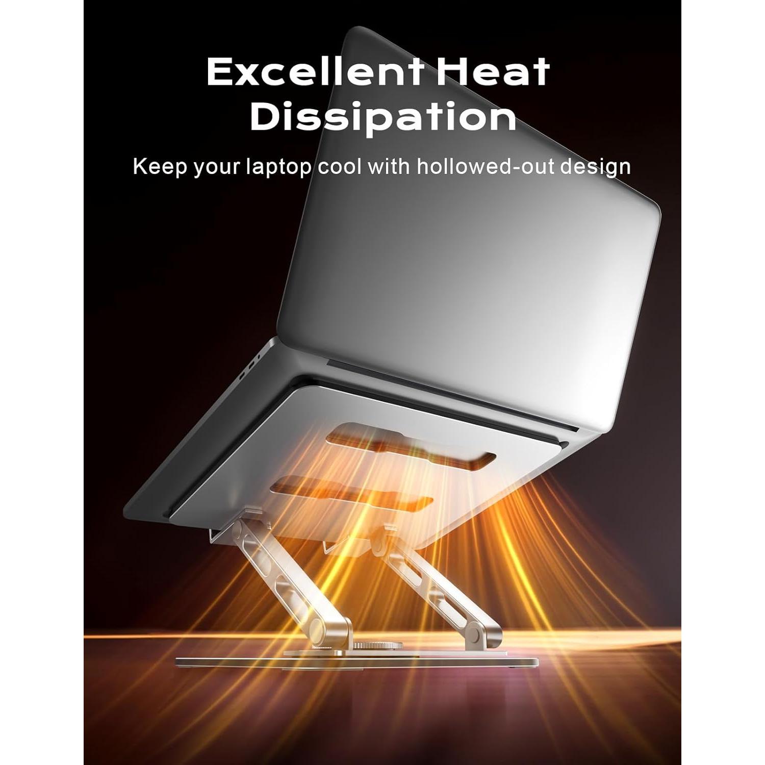 Soporte para Laptop RIWUCT Ergonómico Ajustable 360° Plata