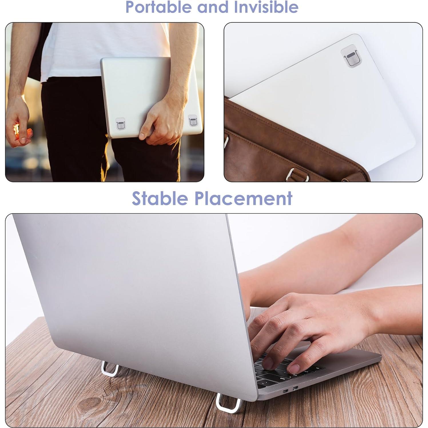 Soporte Mini Teclado Giantree 2 Pcs Elevador Portátil Plata