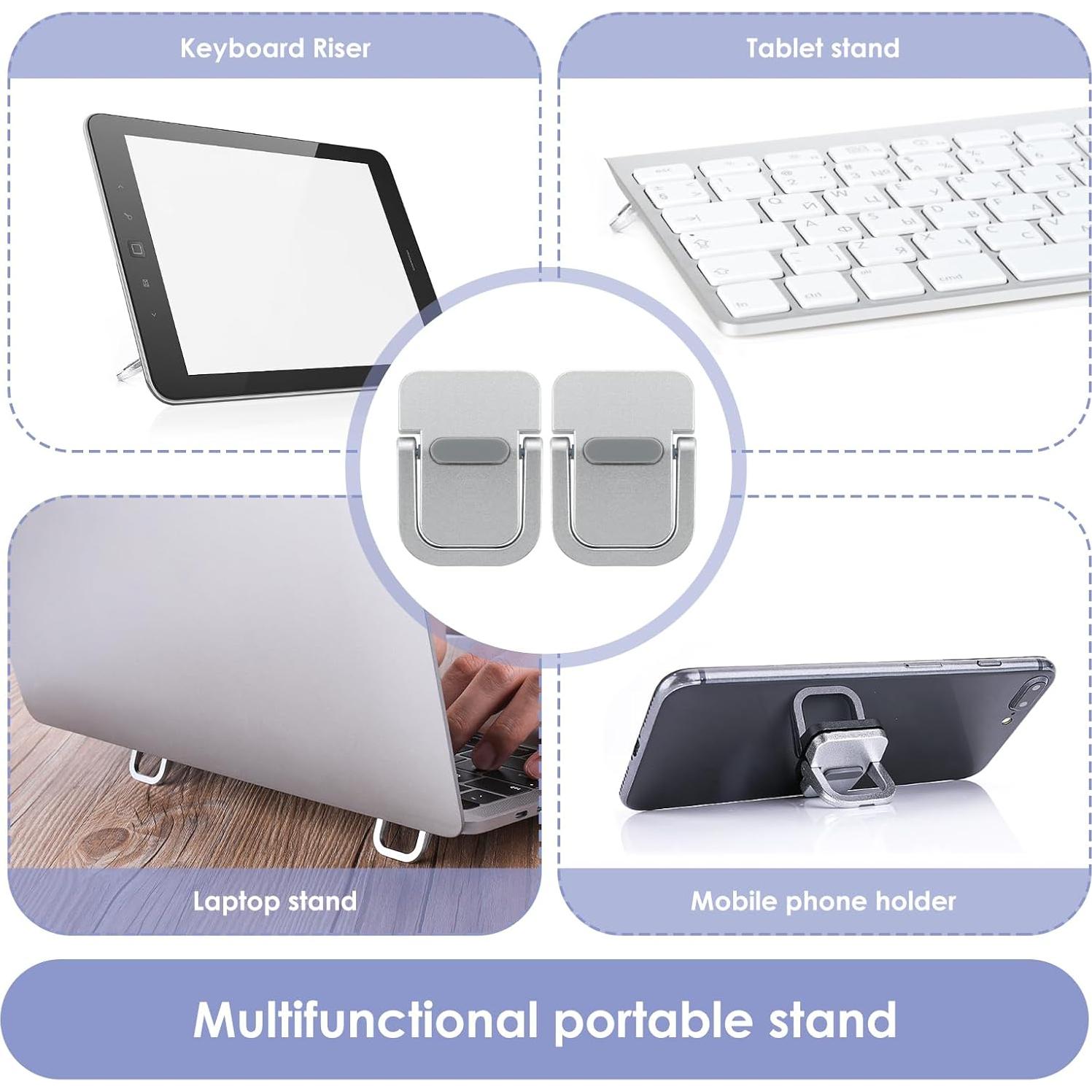 Soporte Mini Teclado Giantree 2 Pcs Elevador Portátil Plata