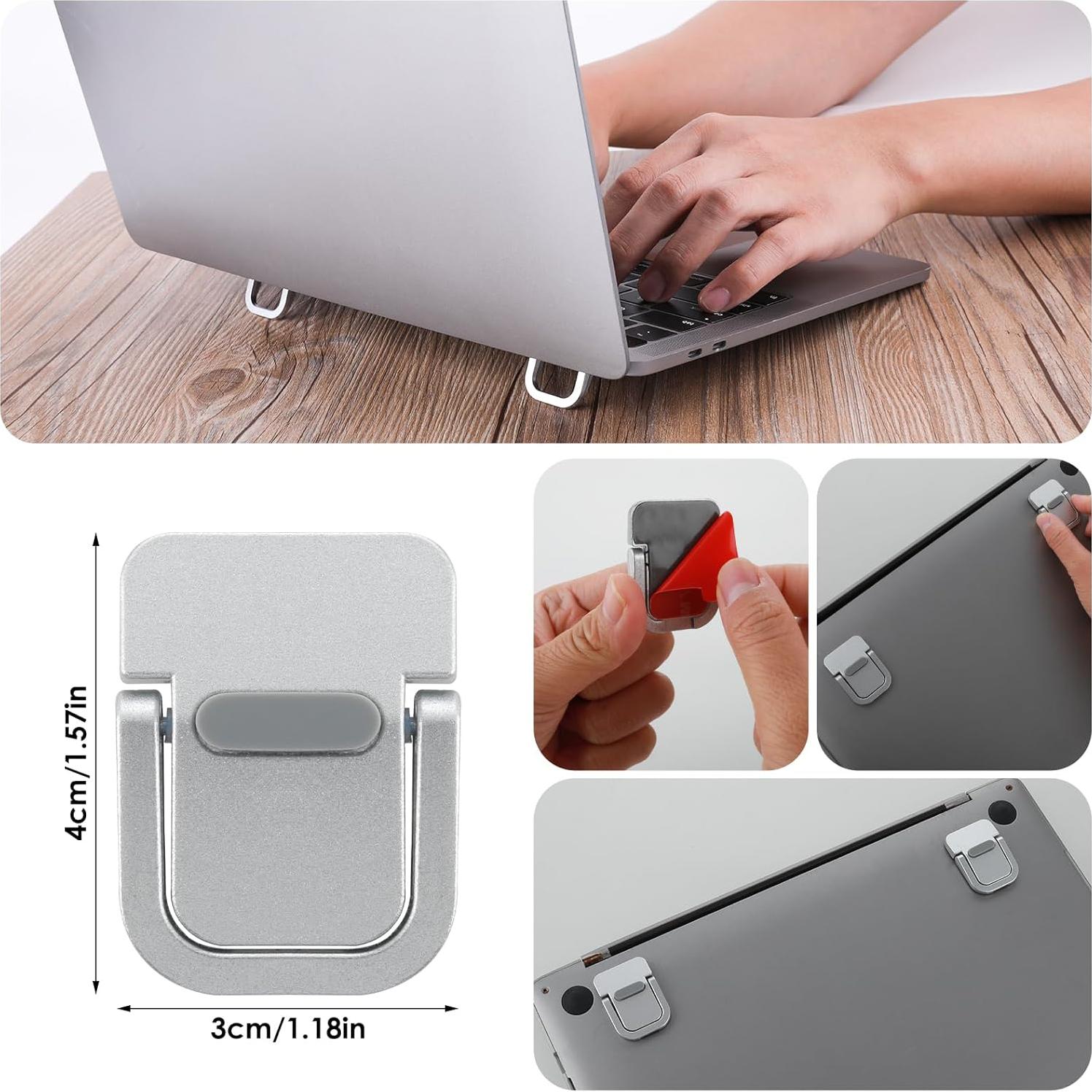 Soporte Mini Teclado Giantree 2 Pcs Elevador Portátil Plata