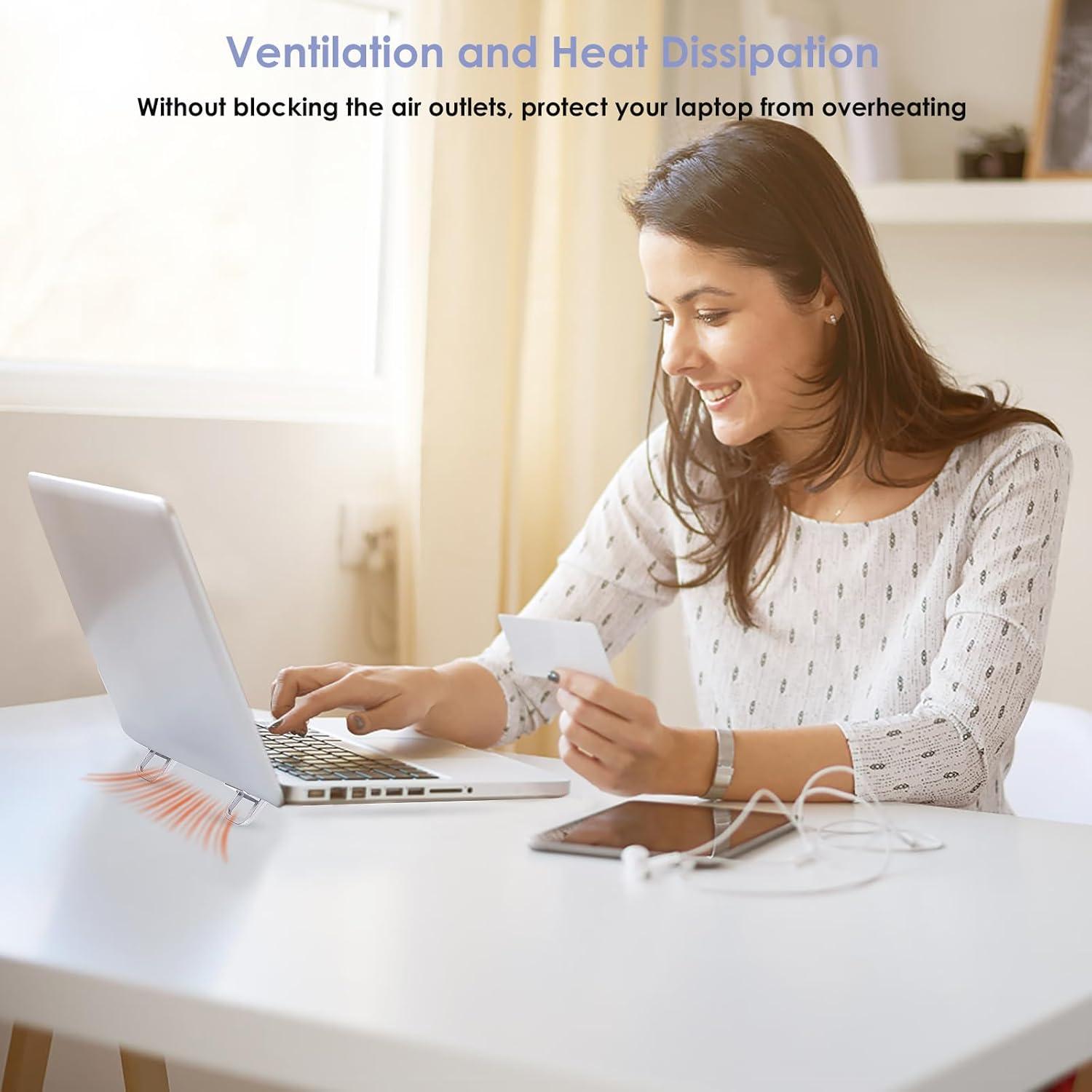 Soporte Mini Teclado Giantree 2 Pcs Elevador Portátil Plata