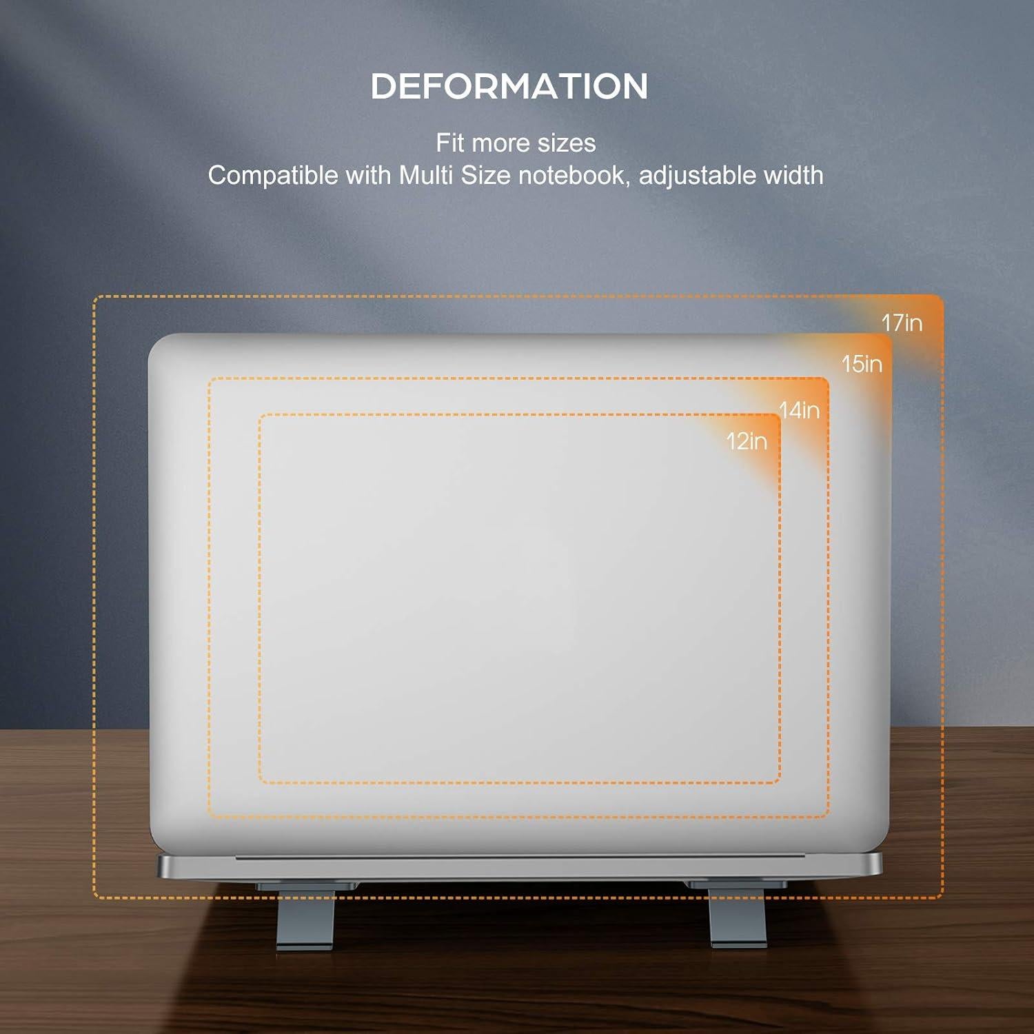 Soporte Plegable para Laptop OATSBASF Gris - Antideslizante y Ergonómico