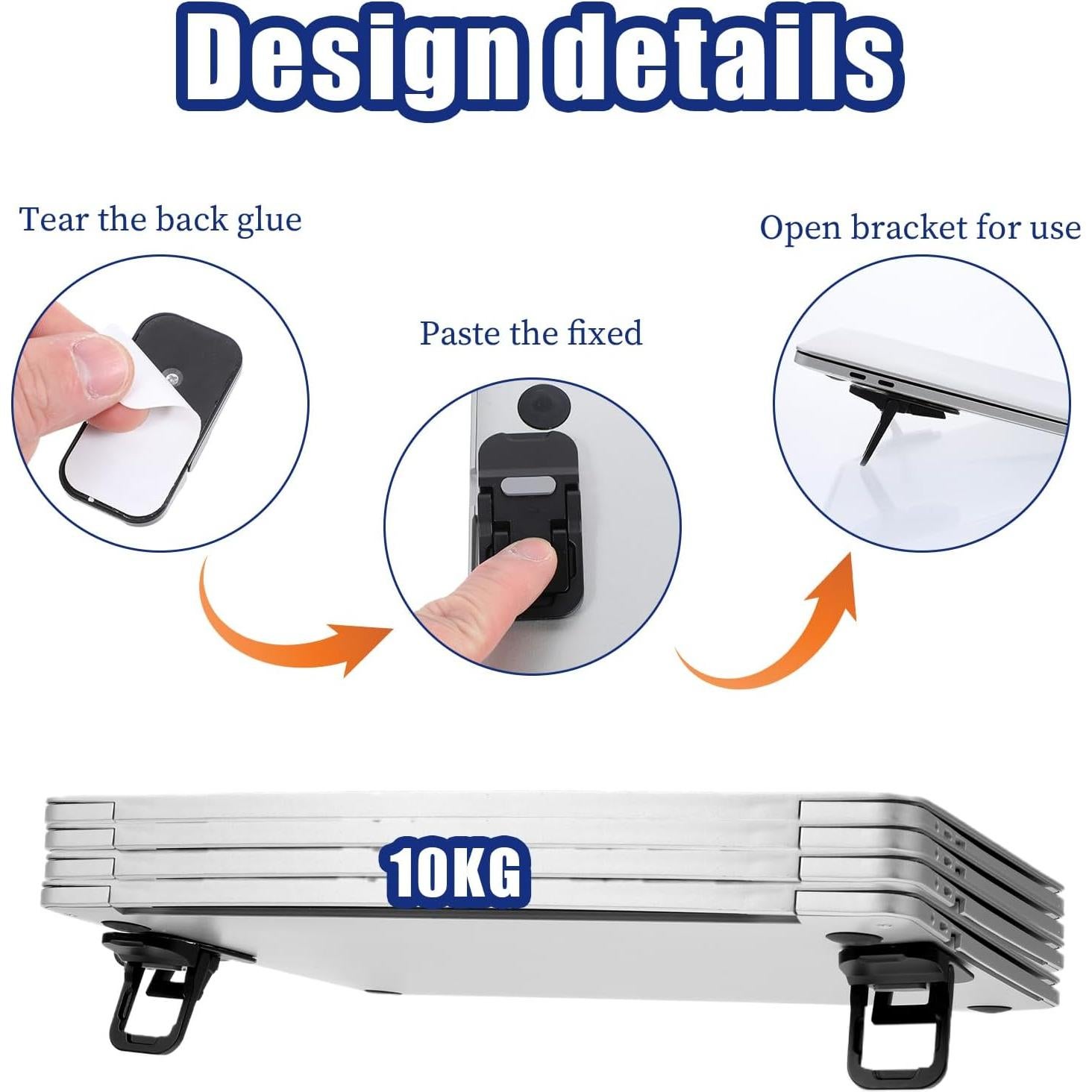 Soporte Plegable para Teclado Larrel - 2 Pcs Ajustable Negro