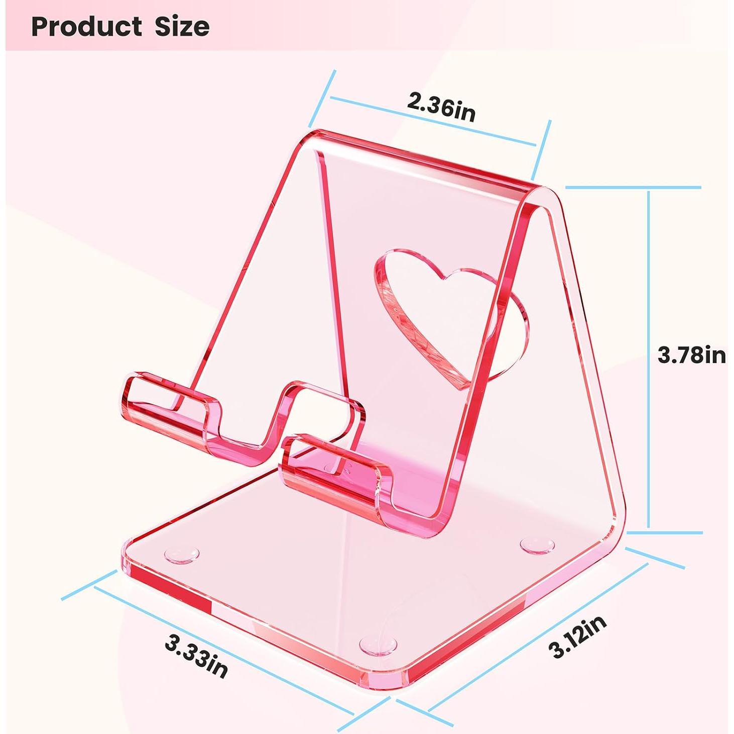Soporte para Teléfono Celular Crpich Acrílico Rosa 10.9x9.7cm