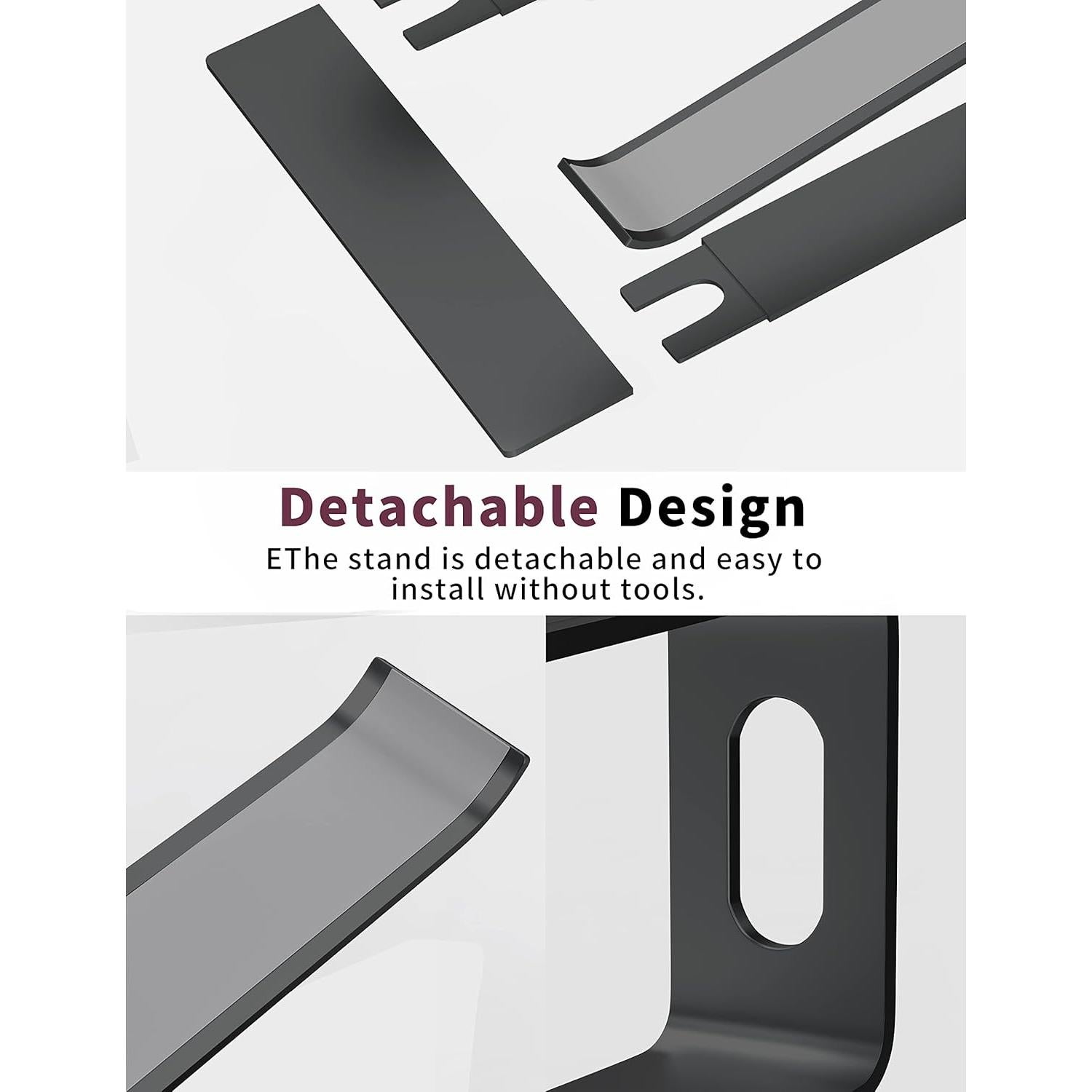 Soporte para Laptop ALASHI Ergonómico de Aluminio Negro 10-15.6"