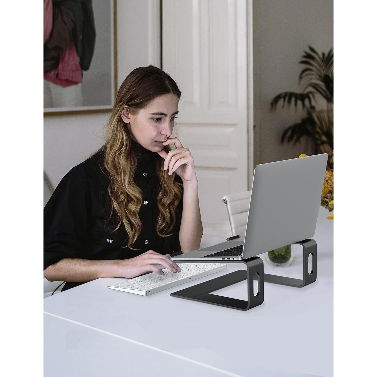 Soporte para Laptop ALASHI Ergonómico de Aluminio Negro 10-15.6"