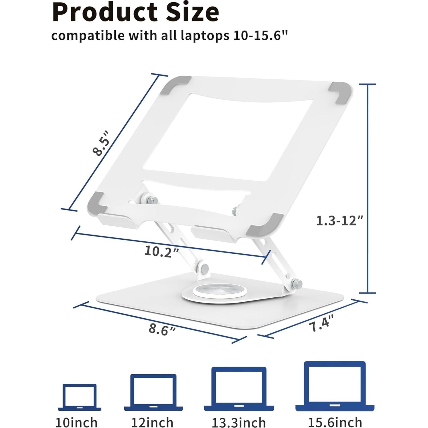 Soporte para Laptop ALASHI Ajustable 360° Blanco 10-15.6"