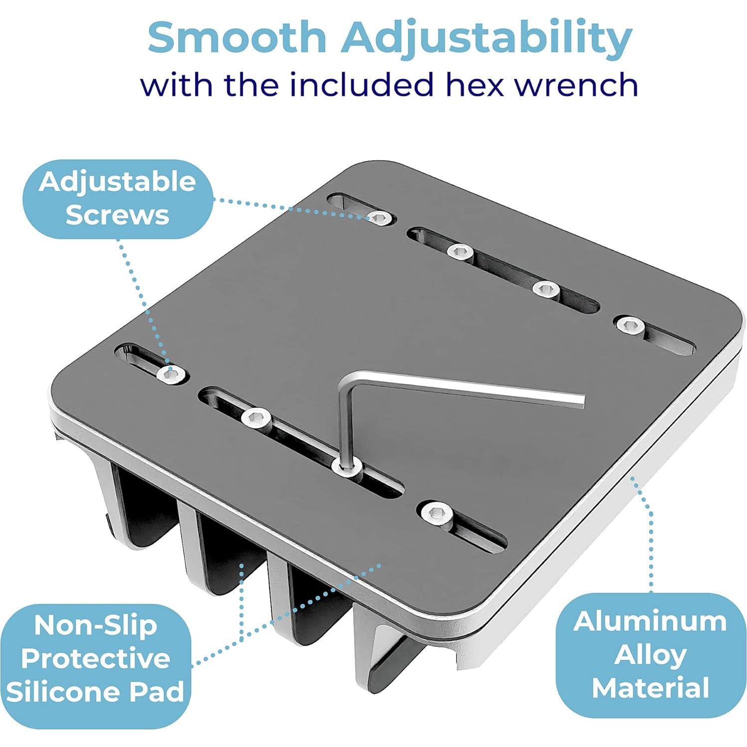 Soporte Ajustable para Laptop TEFONIA, Aluminio Plata, 5 Dispositivos