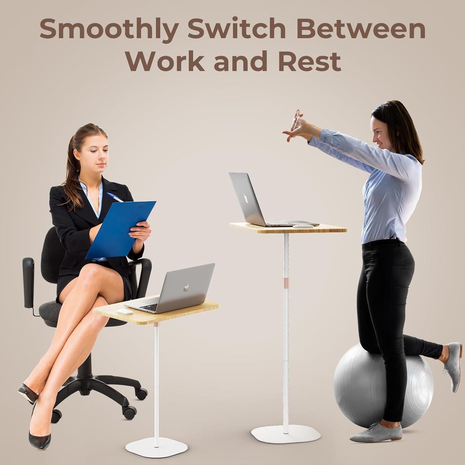 Soporte de Piso para Laptop POLESTO Ajustable 45.72-119.38 cm Blanco