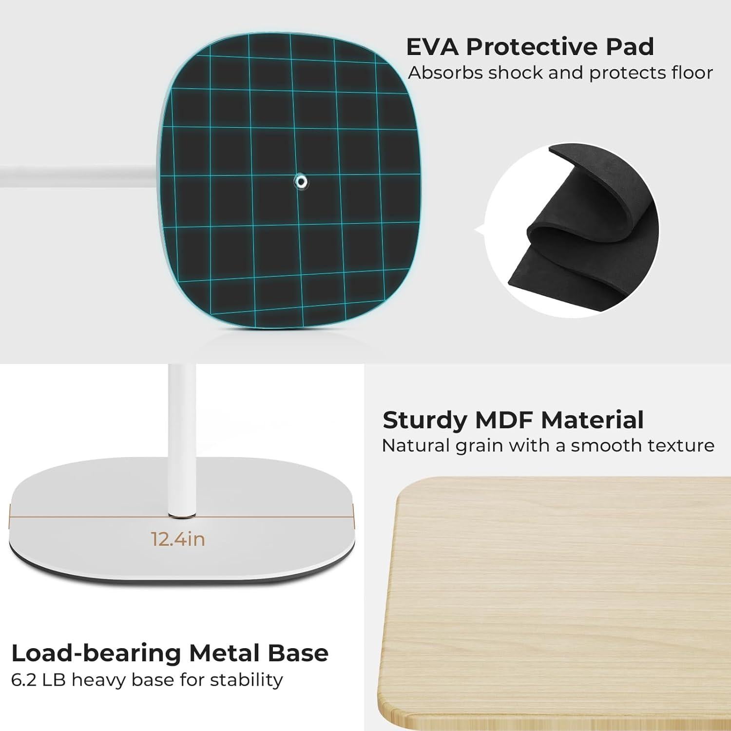 Soporte de Piso para Laptop POLESTO Ajustable 45.72-119.38 cm Blanco