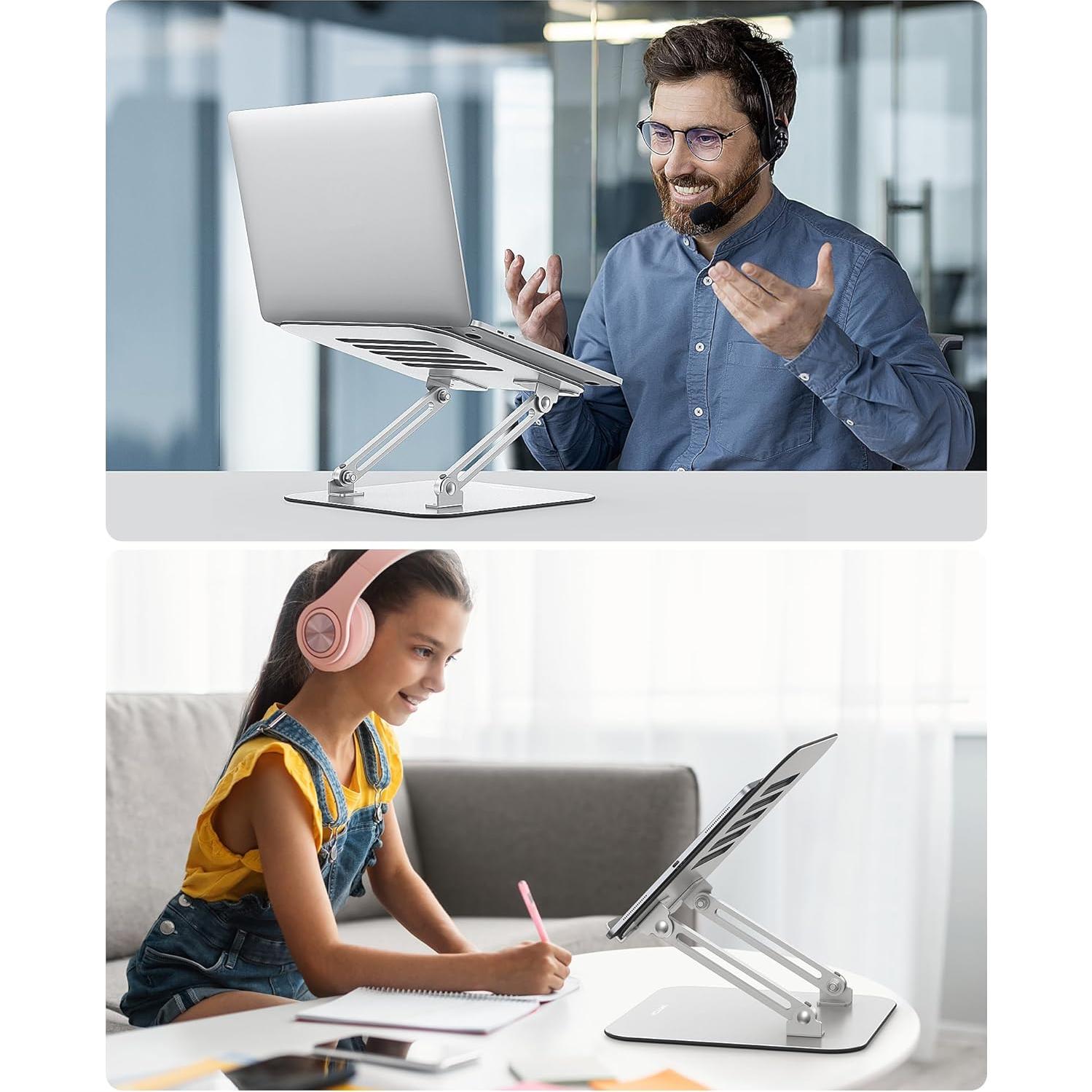 Soporte para Laptop OMOTON Ajustable Ergonómico Metal 27 cm