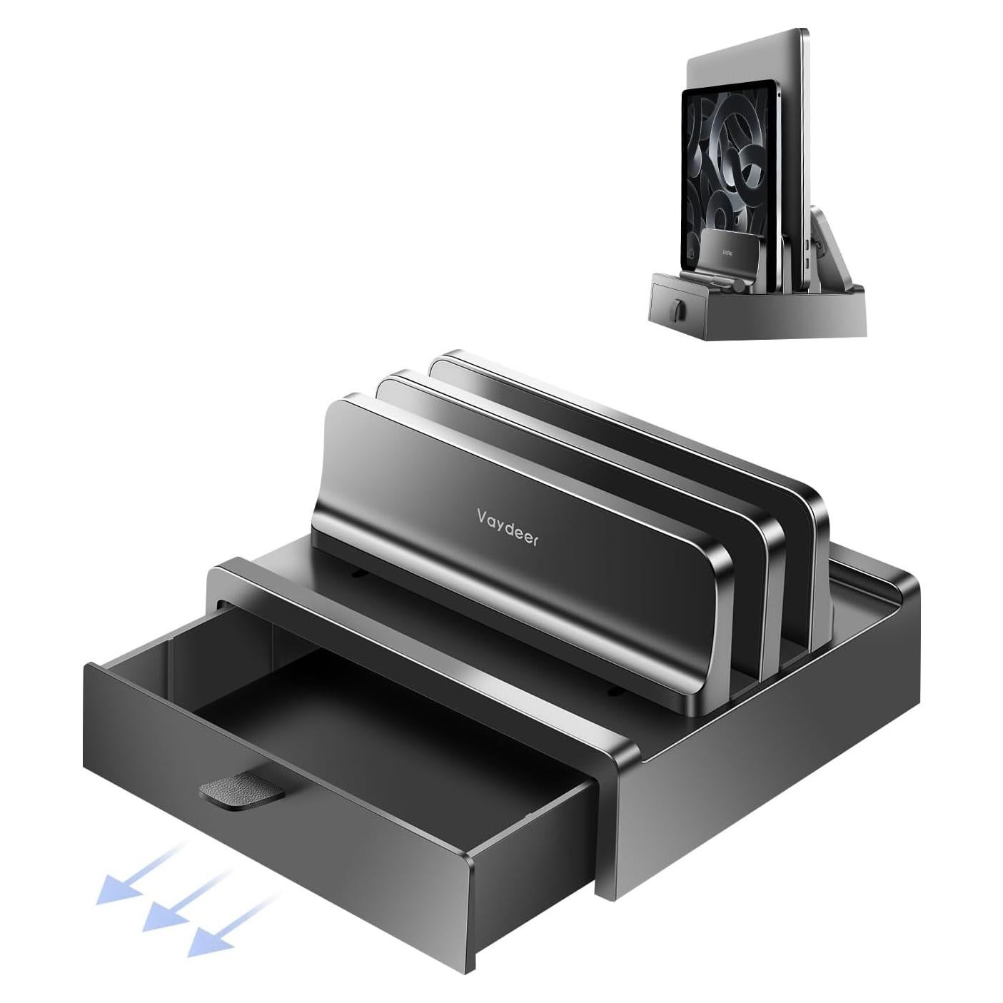 Soporte Vertical para Laptop Vaydeer con Cajón Ajustable 43.9 cm