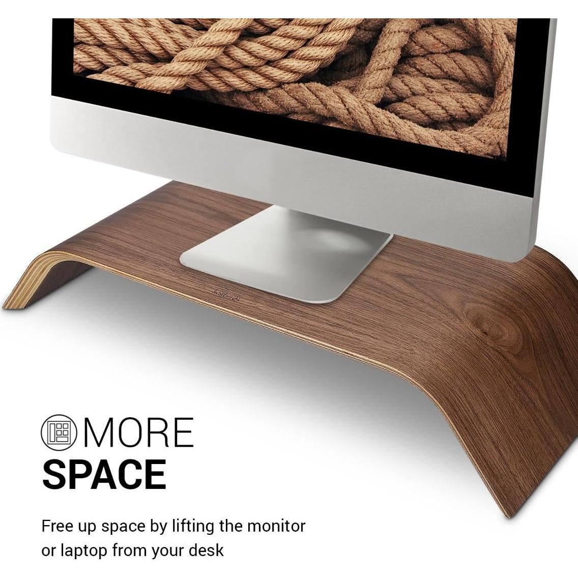 Soporte Elevador de Monitor Kalibri de Madera Nogal 51.3x23.2cm