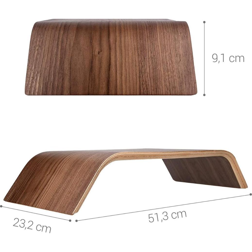Soporte Elevador de Monitor Kalibri de Madera Nogal 51.3x23.2cm