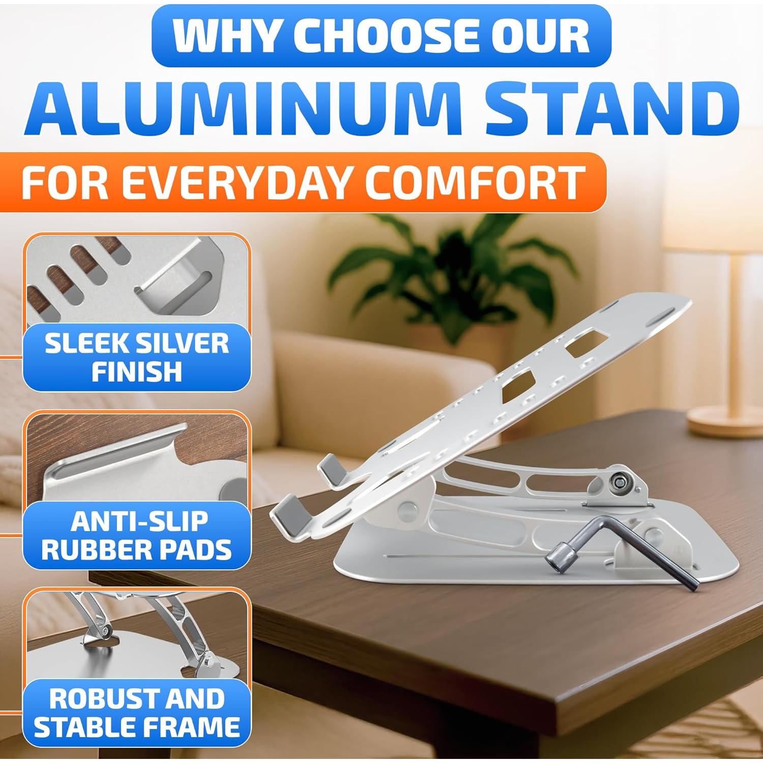 Soporte Ajustable para Laptop V TOWER 10-17.3" con Ventilación