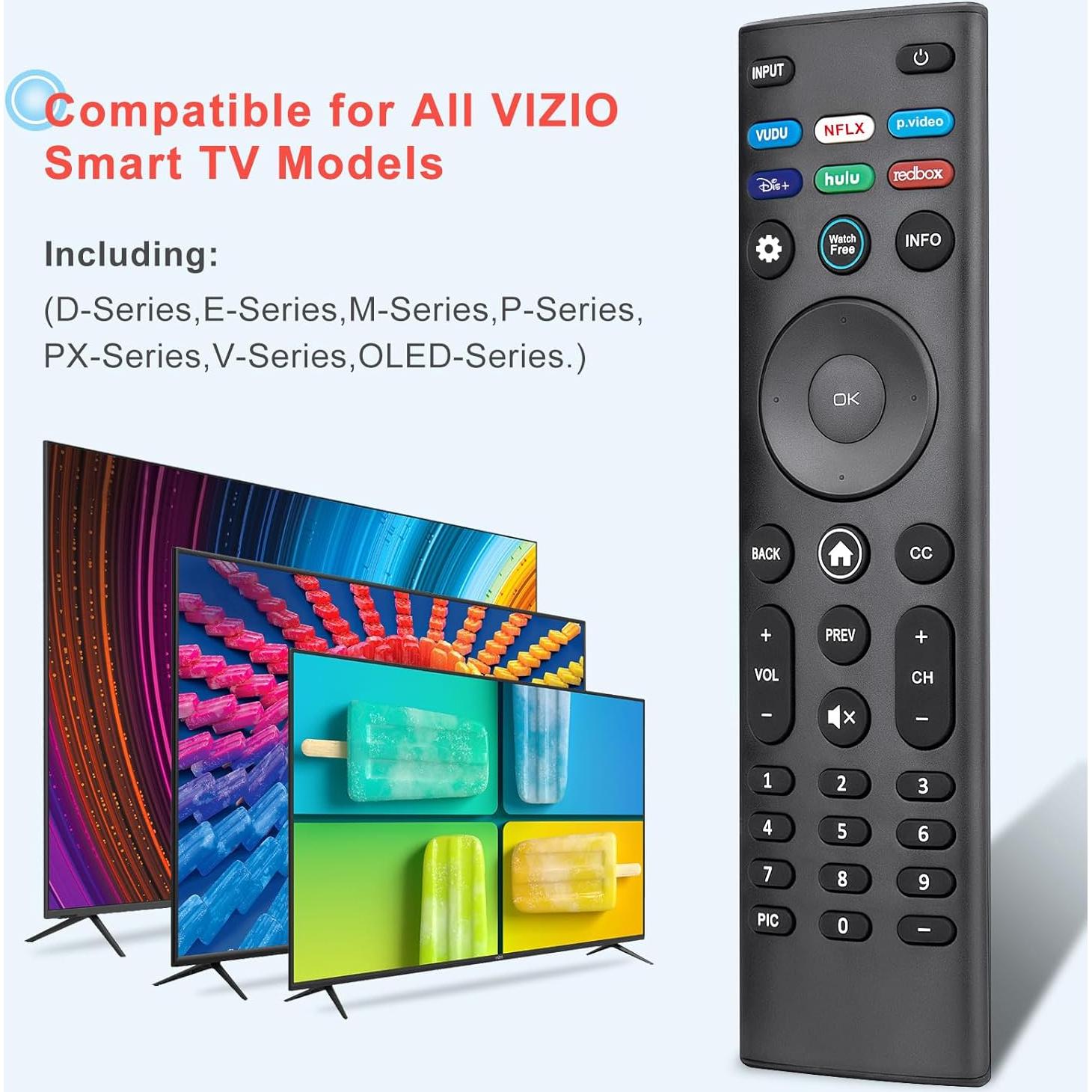 Control Remoto Universal VIZIO XRT140 para TVs Inteligentes