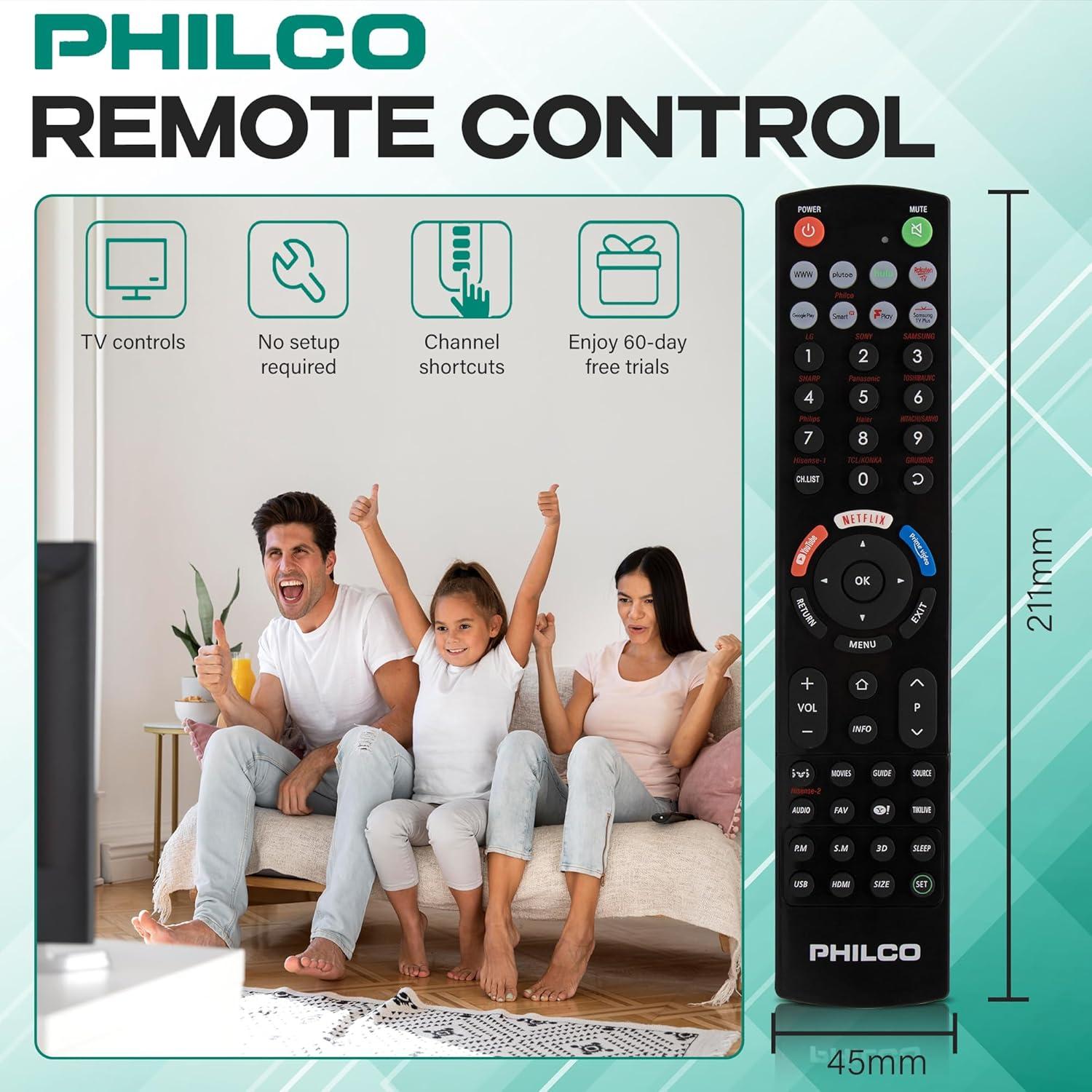 Control Remoto Universal PHILCO PRC3014U-BK para TV Inteligente