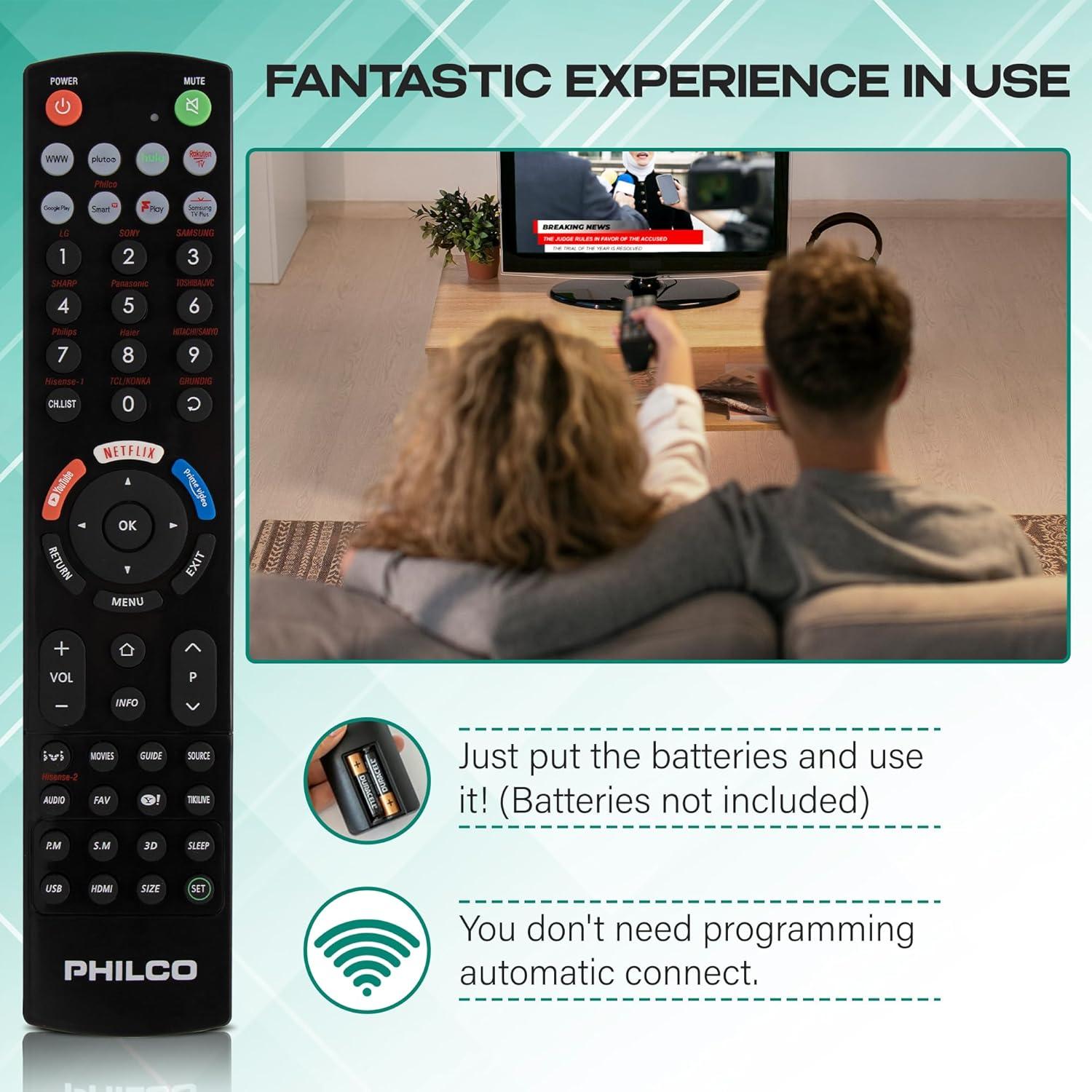 Control Remoto Universal PHILCO PRC3014U-BK para TV Inteligente