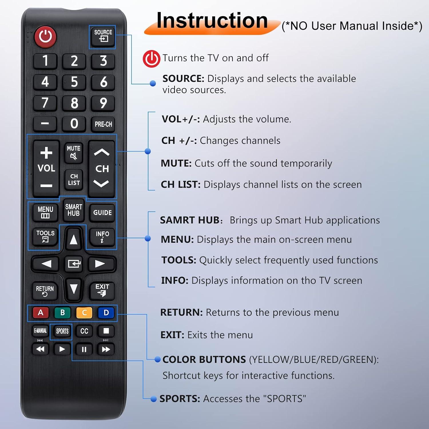 Control Remoto Universal Samsung - Paquete de 2, Compatible 4K