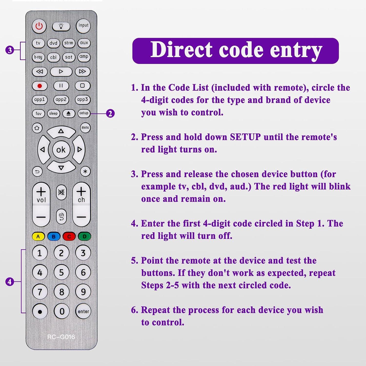 Control Remoto Universal MYHGRC 8 en 1 Retroiluminado