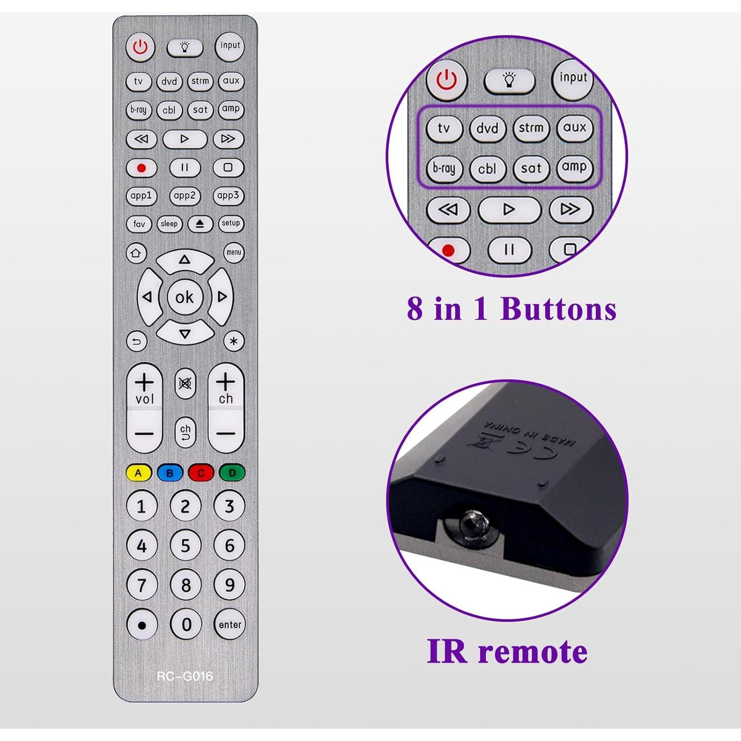Control Remoto Universal MYHGRC 8 en 1 Retroiluminado