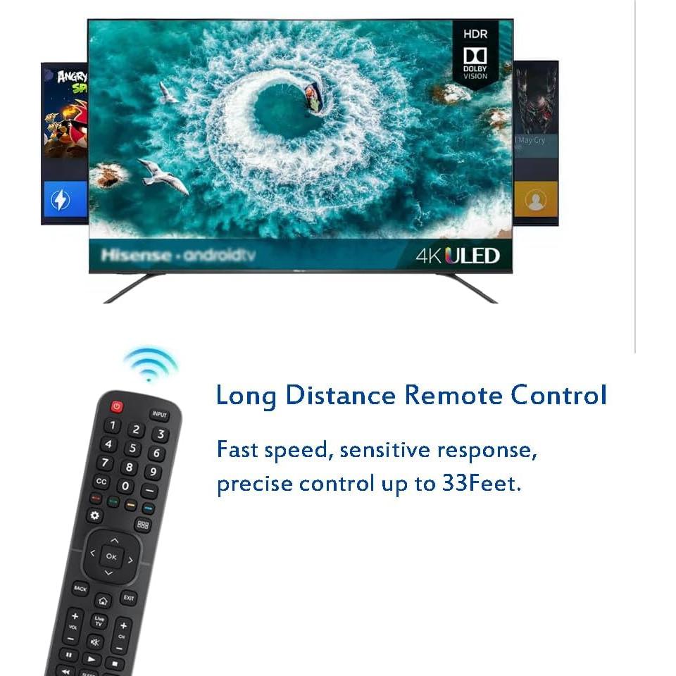 Control Remoto Universal Hisense EN2A27 para Televisores 4K