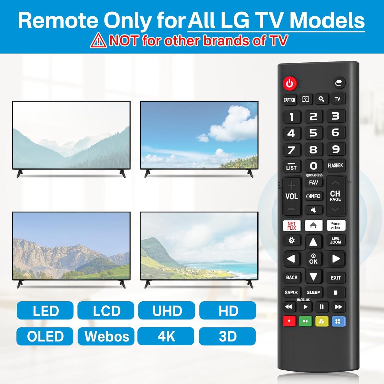 Control Remoto Rimous Compatible LG Todos los Modelos con Baterías
