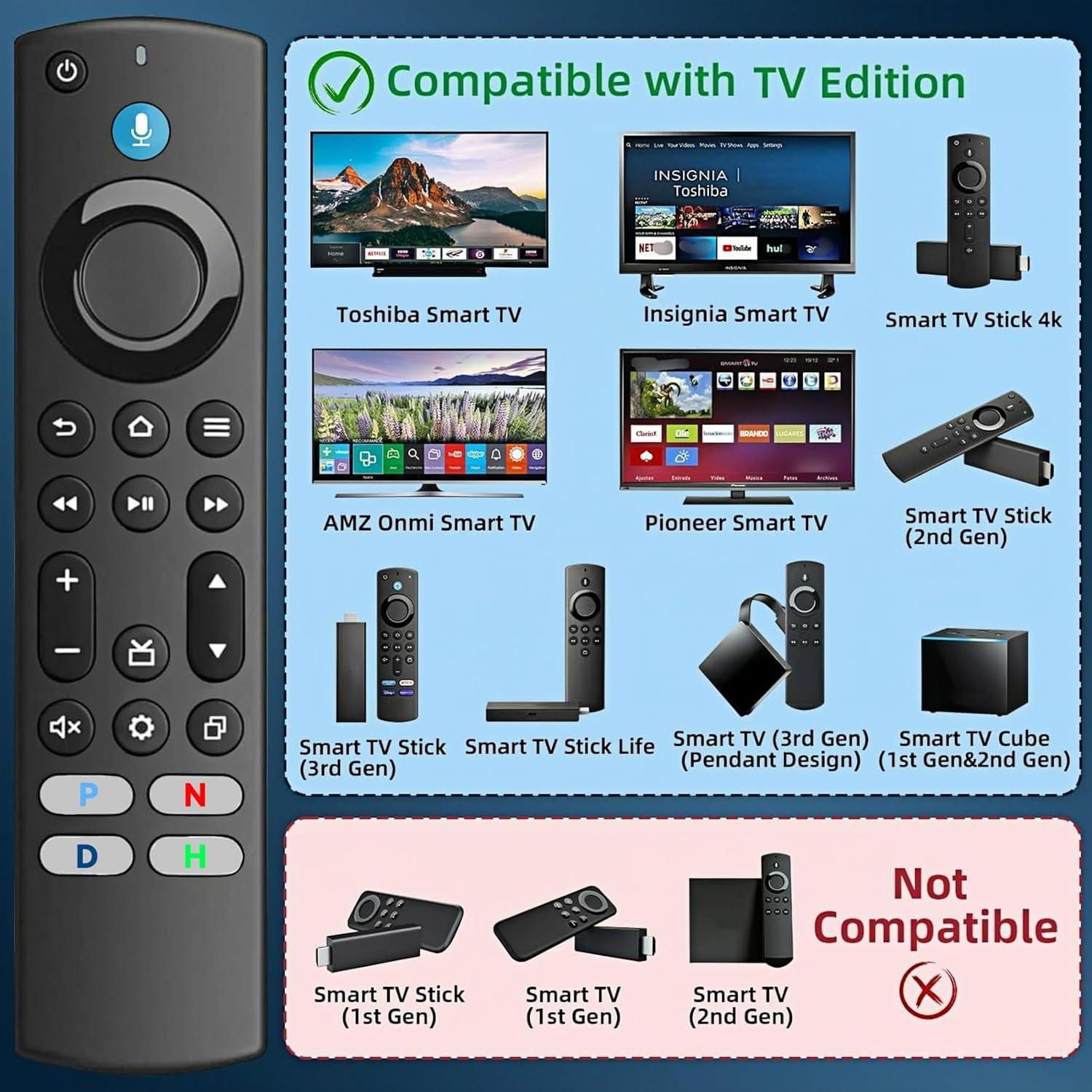 Control Remoto de Voz OROSAUR para TV Inteligente Toshiba/Insignia