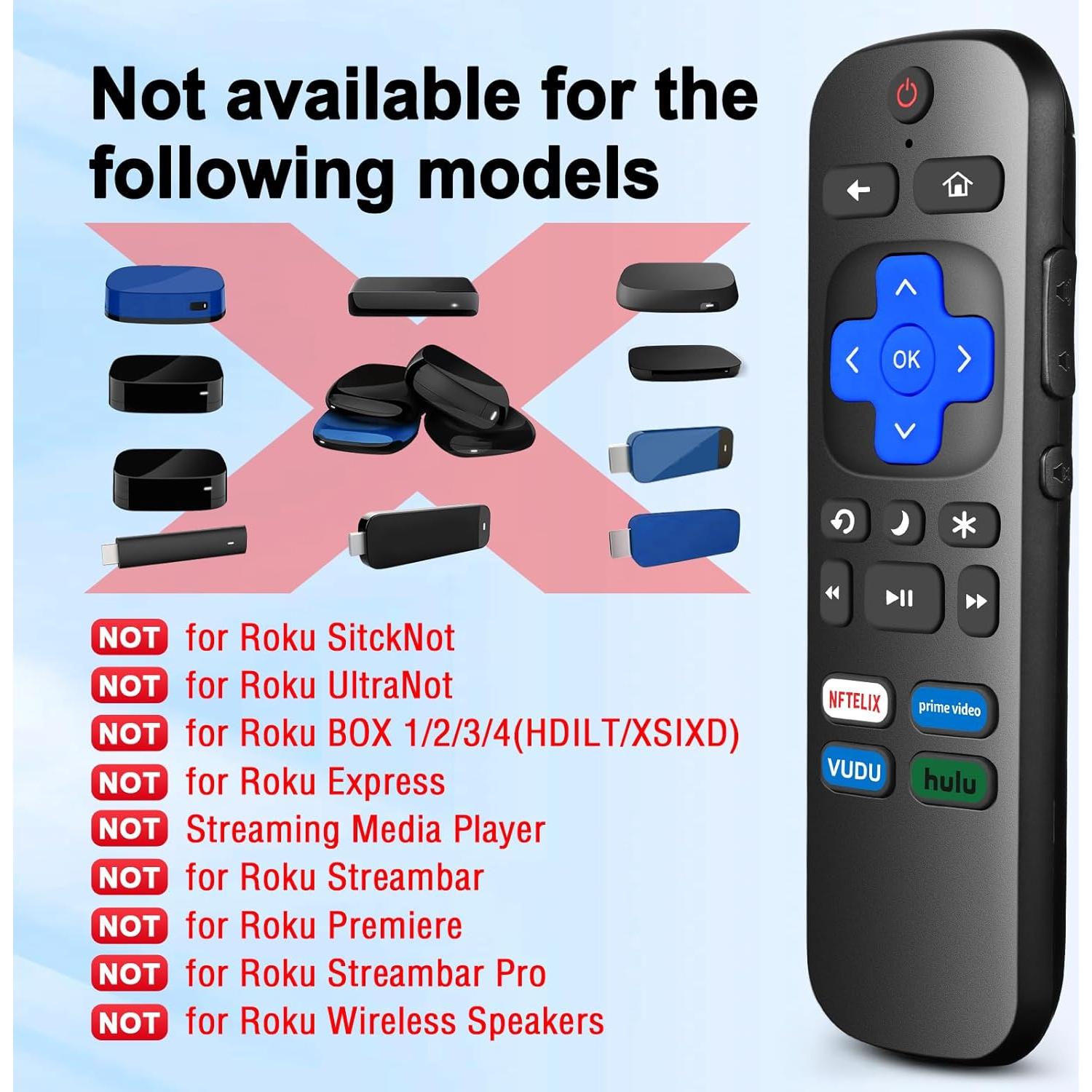 Control Remoto Universal KJDiSRPin para Roku TV - 2 Piezas