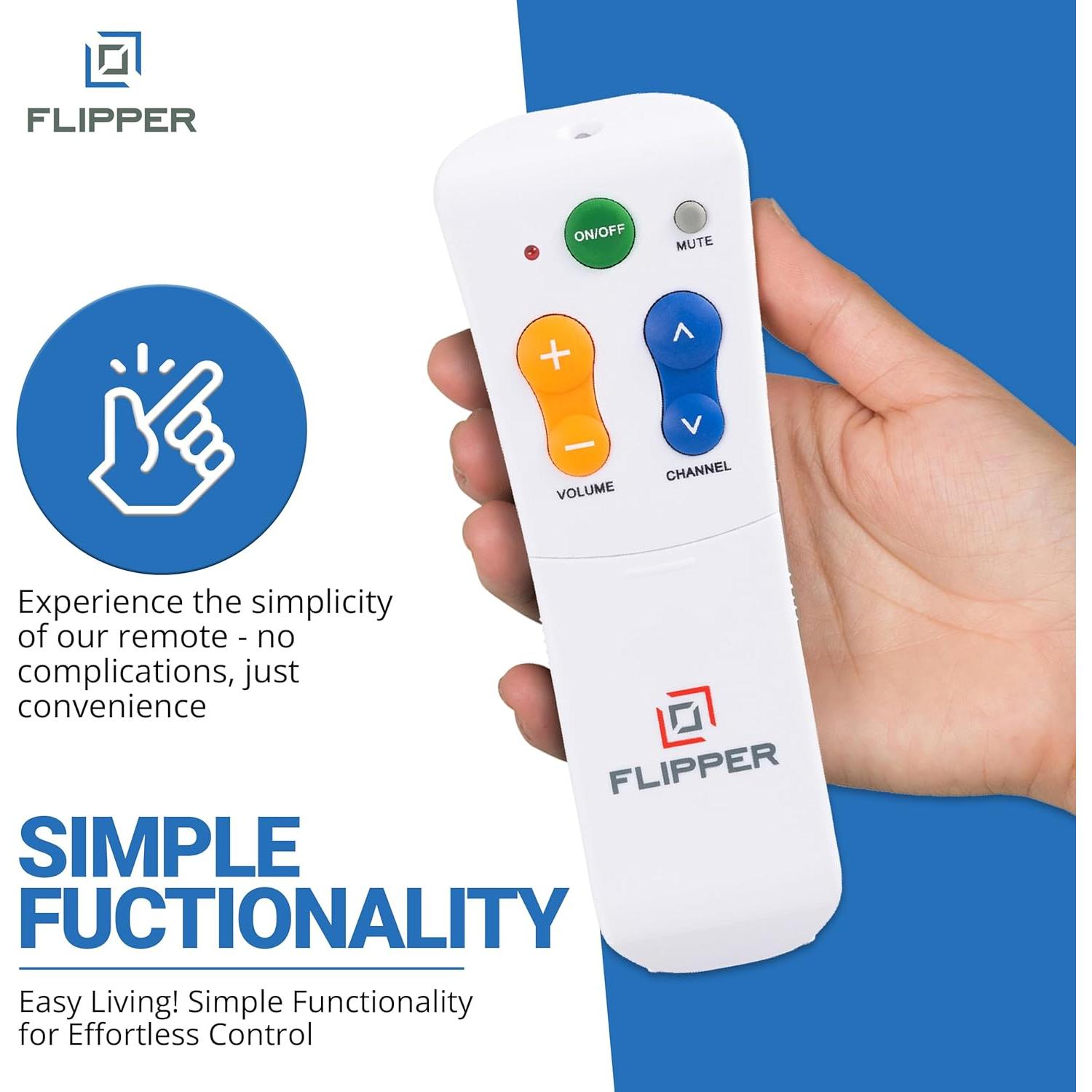 Control Remoto Universal Flipper Botón Grande para TV