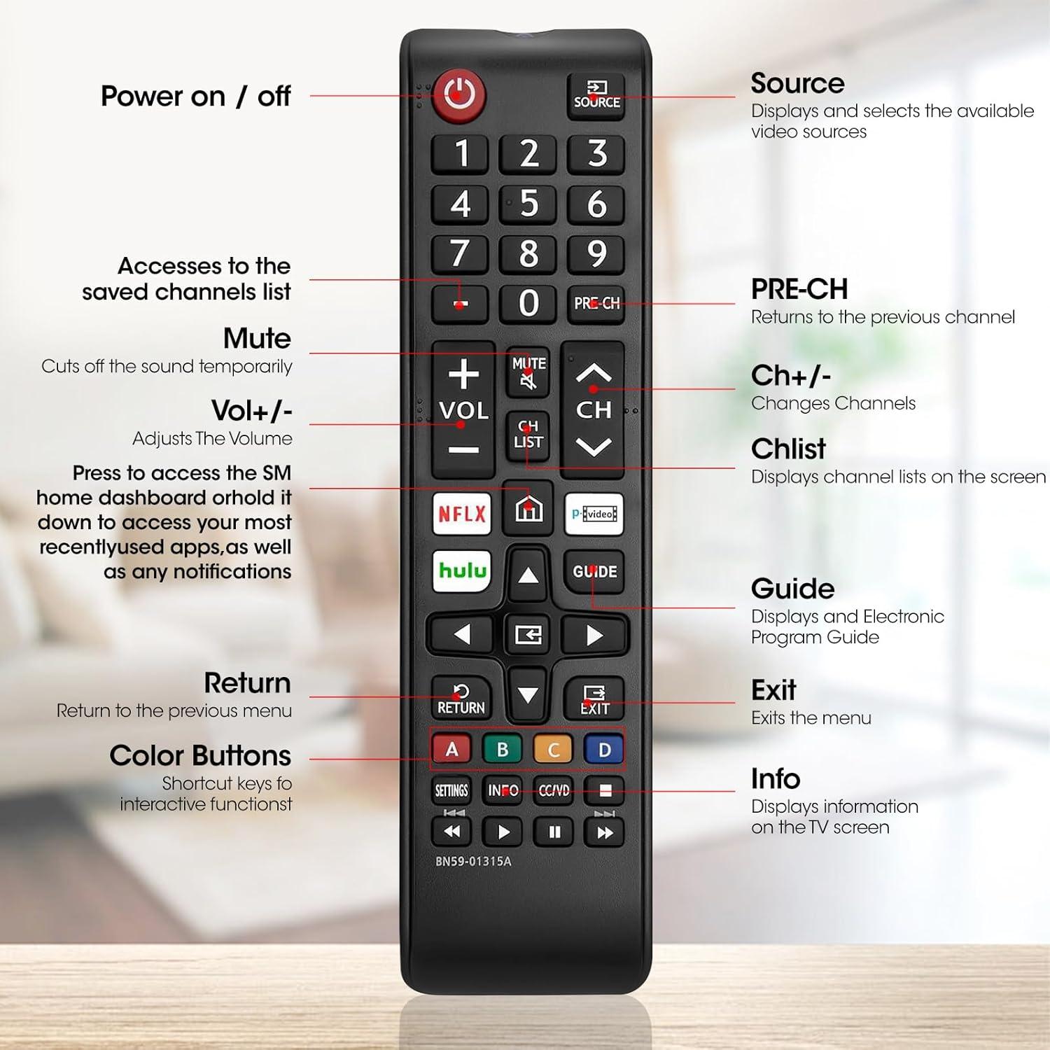 Paquete de 3 controles remotos YesBes para TV Samsung
