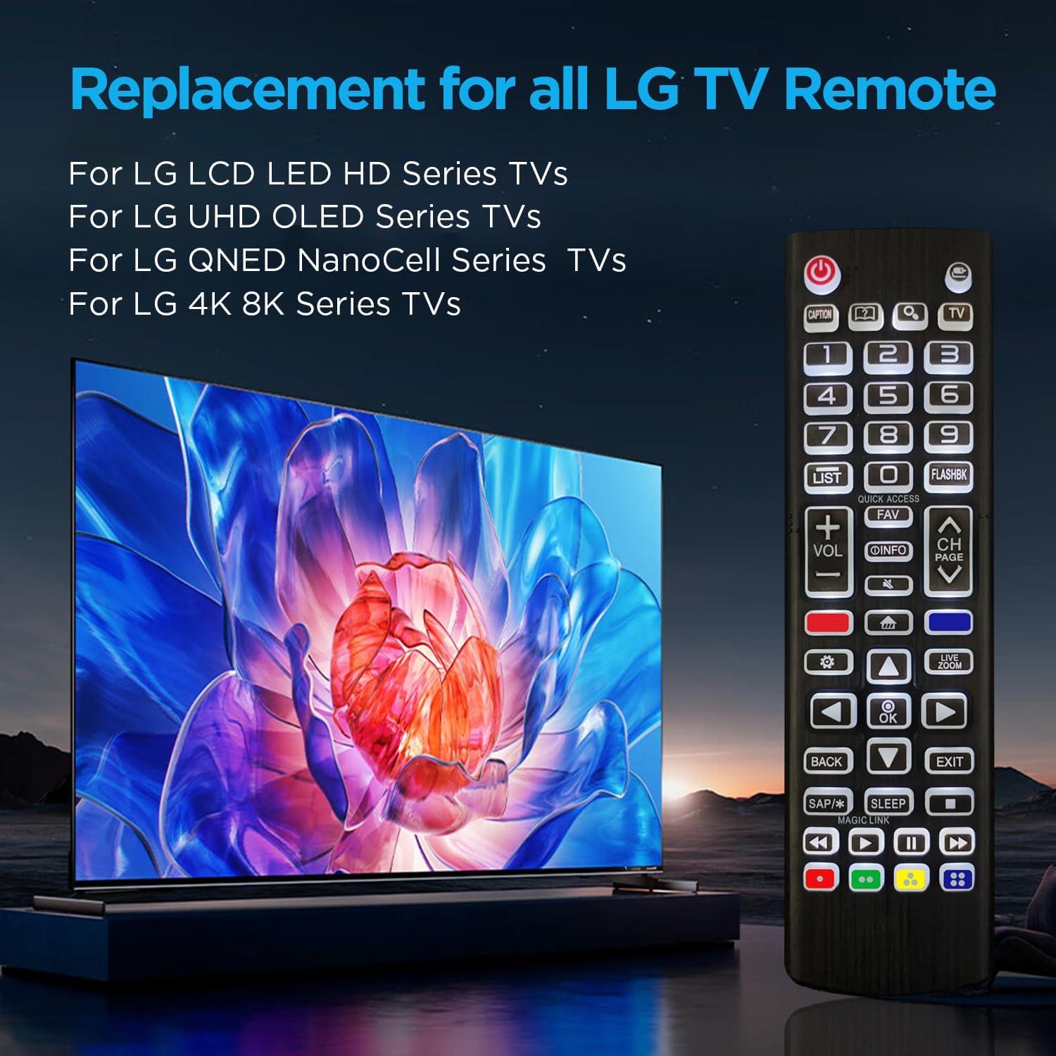 Control Remoto Retroiluminado LG AKB75095307 para TV Smart 4K UHD