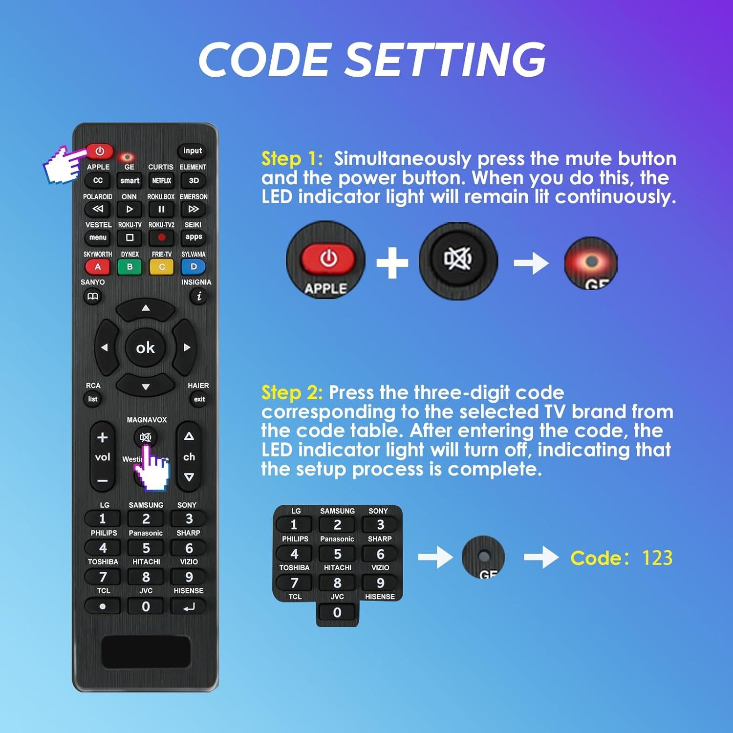 Control Remoto Universal para TV RCA, LG, Samsung, Sony y Más