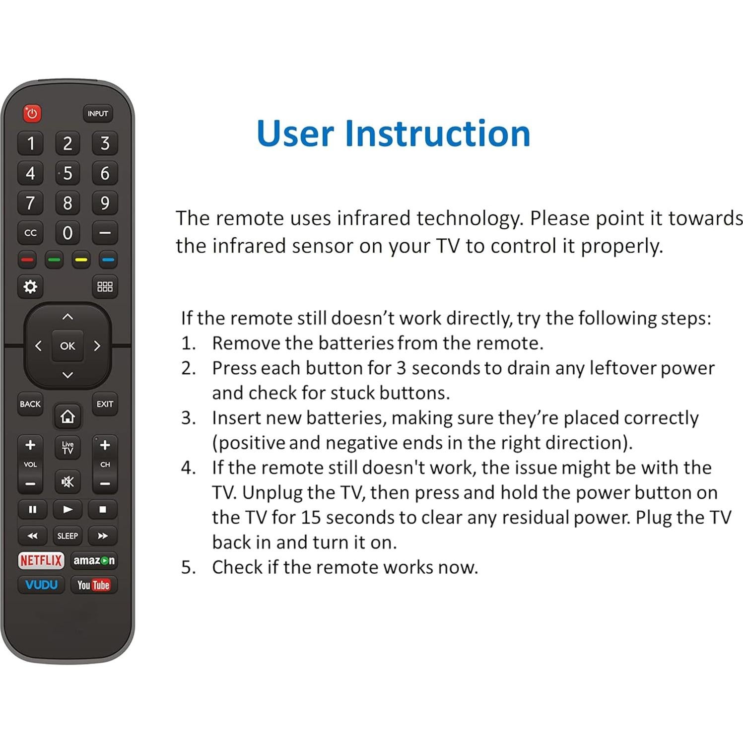 Control Remoto Universal Hisense para TV Inteligentes 4K UHD