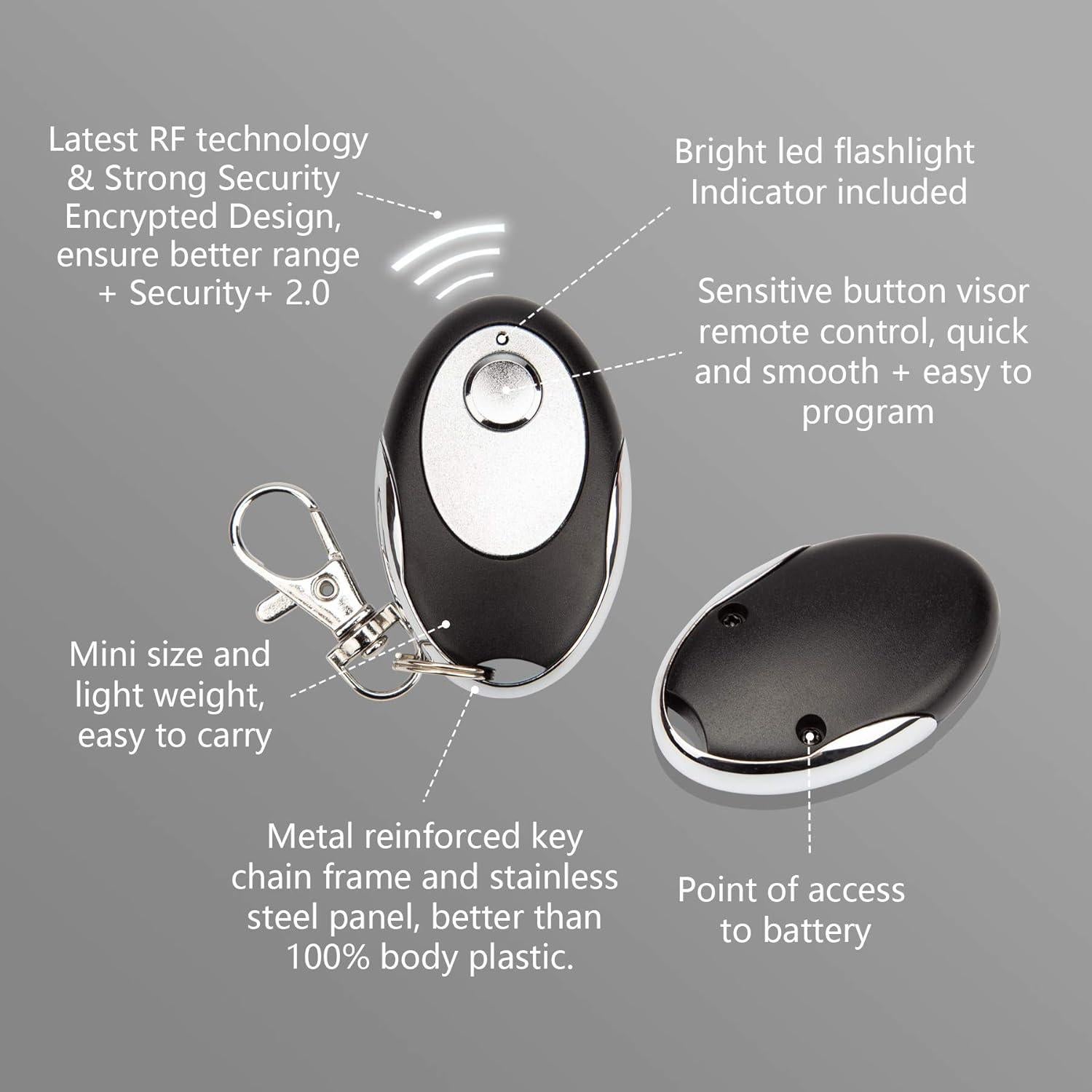 Control Remoto de Puerta de Garage LAWOHO Amarillo 1 Botón