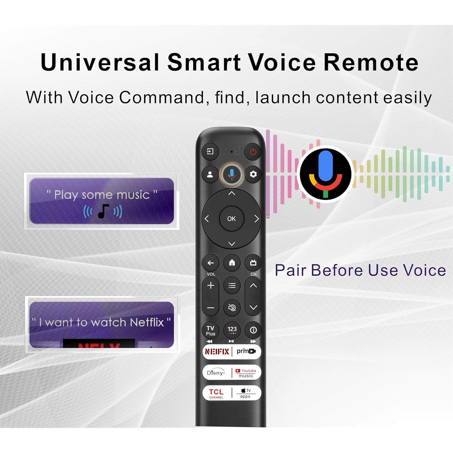 Control Remoto Universal TCL 2026 con Voz y Bluetooth