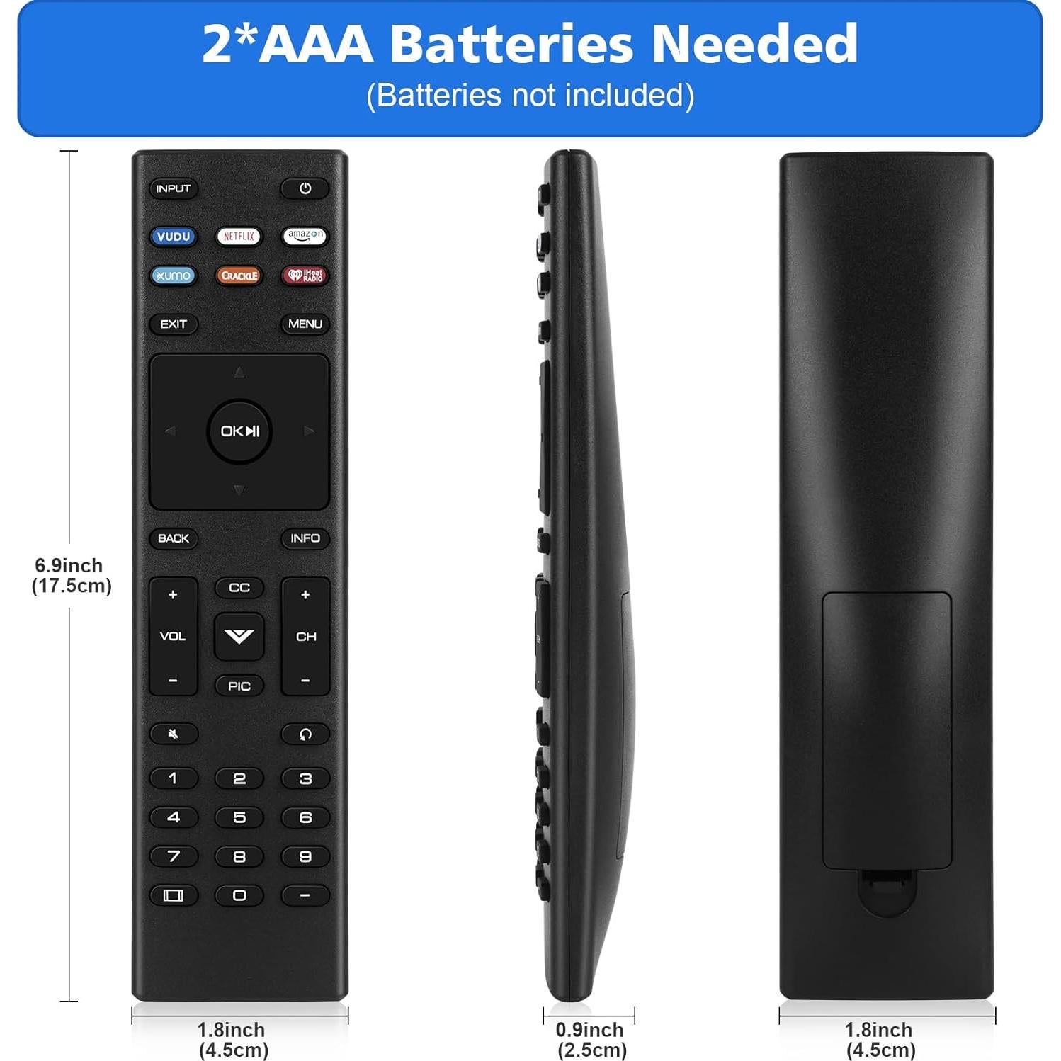 Paquete de 2 Controles Remotos Universales Vizio XRT136